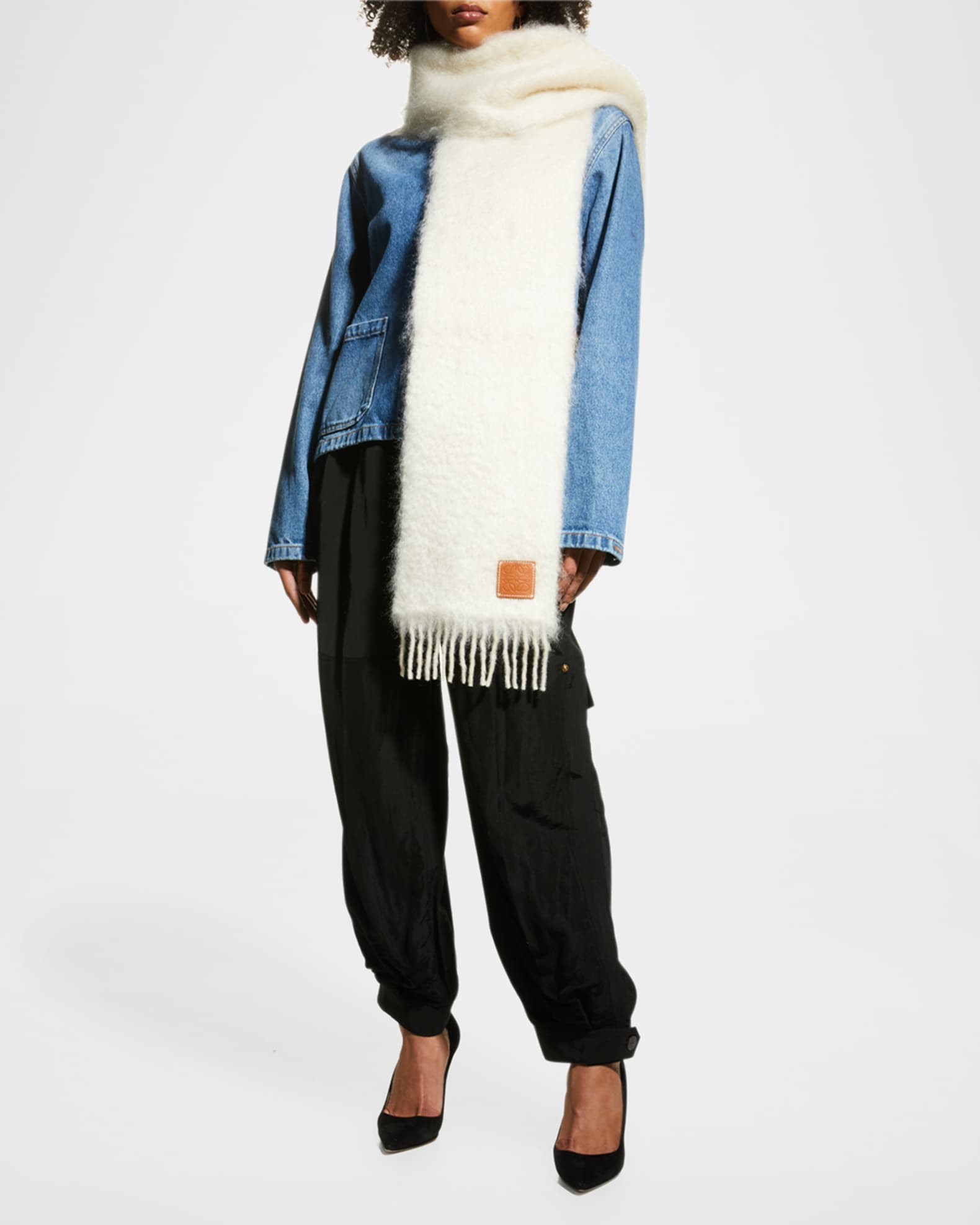 LOEWE Anagram アナグラム Mohair muffler scarf Loewe Anagram Mohair