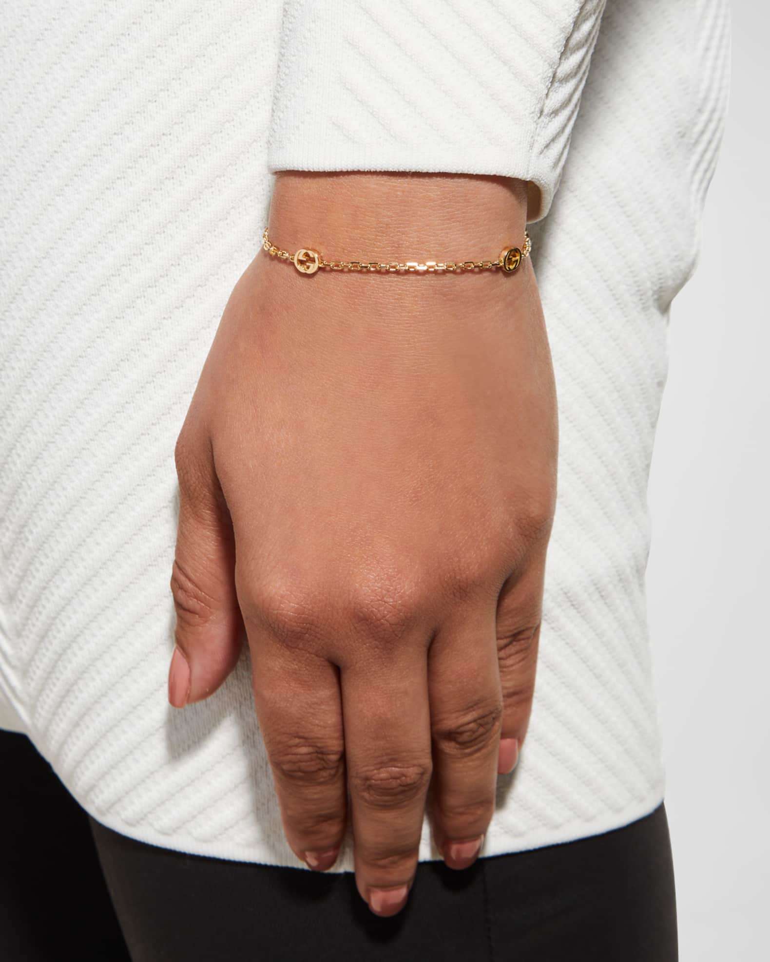 Gucci Interlocking G 18k Gold Chain Bracelet Neiman Marcus