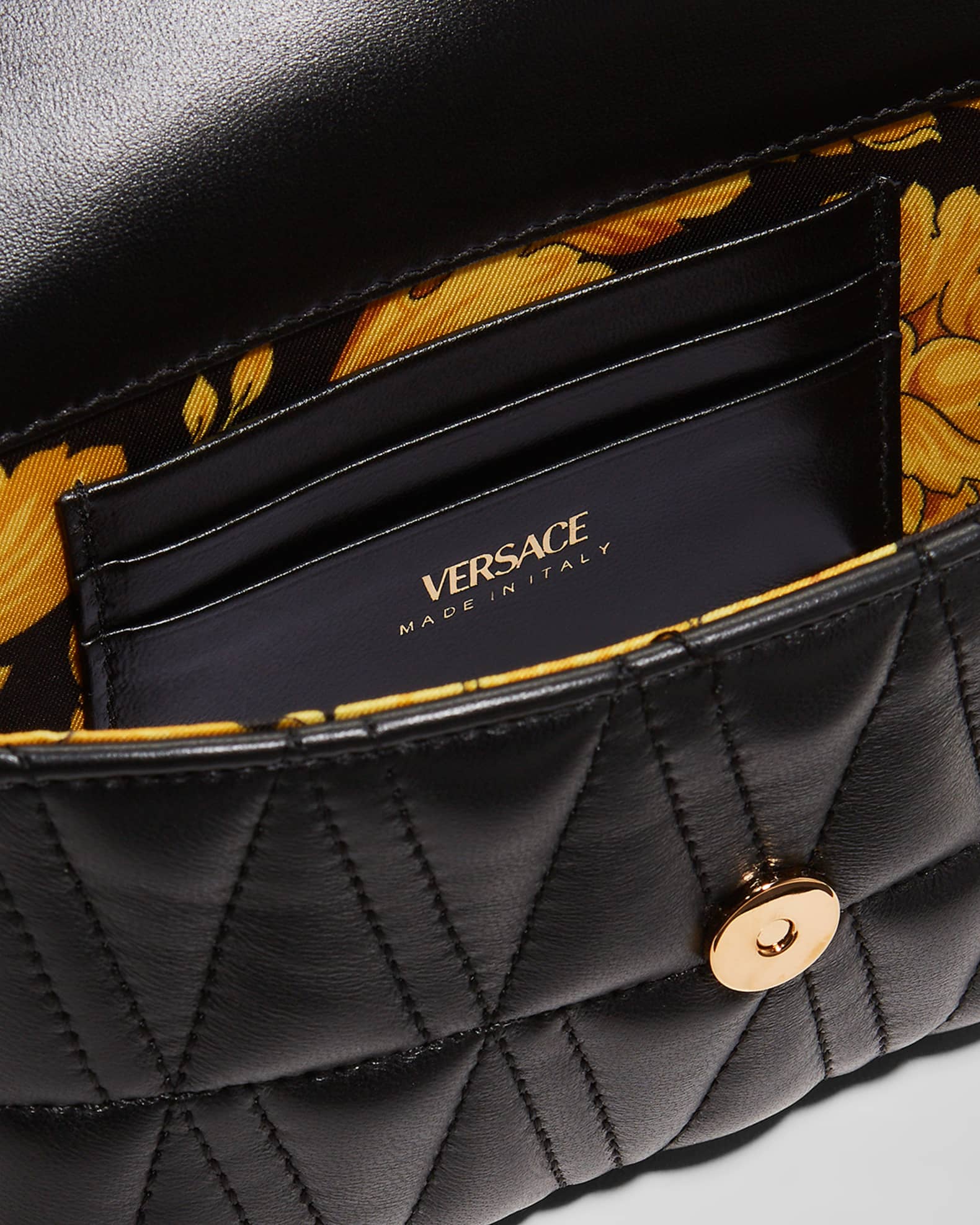 Versace Virtus Quilted Medallion Shoulder Bag Neiman Marcus