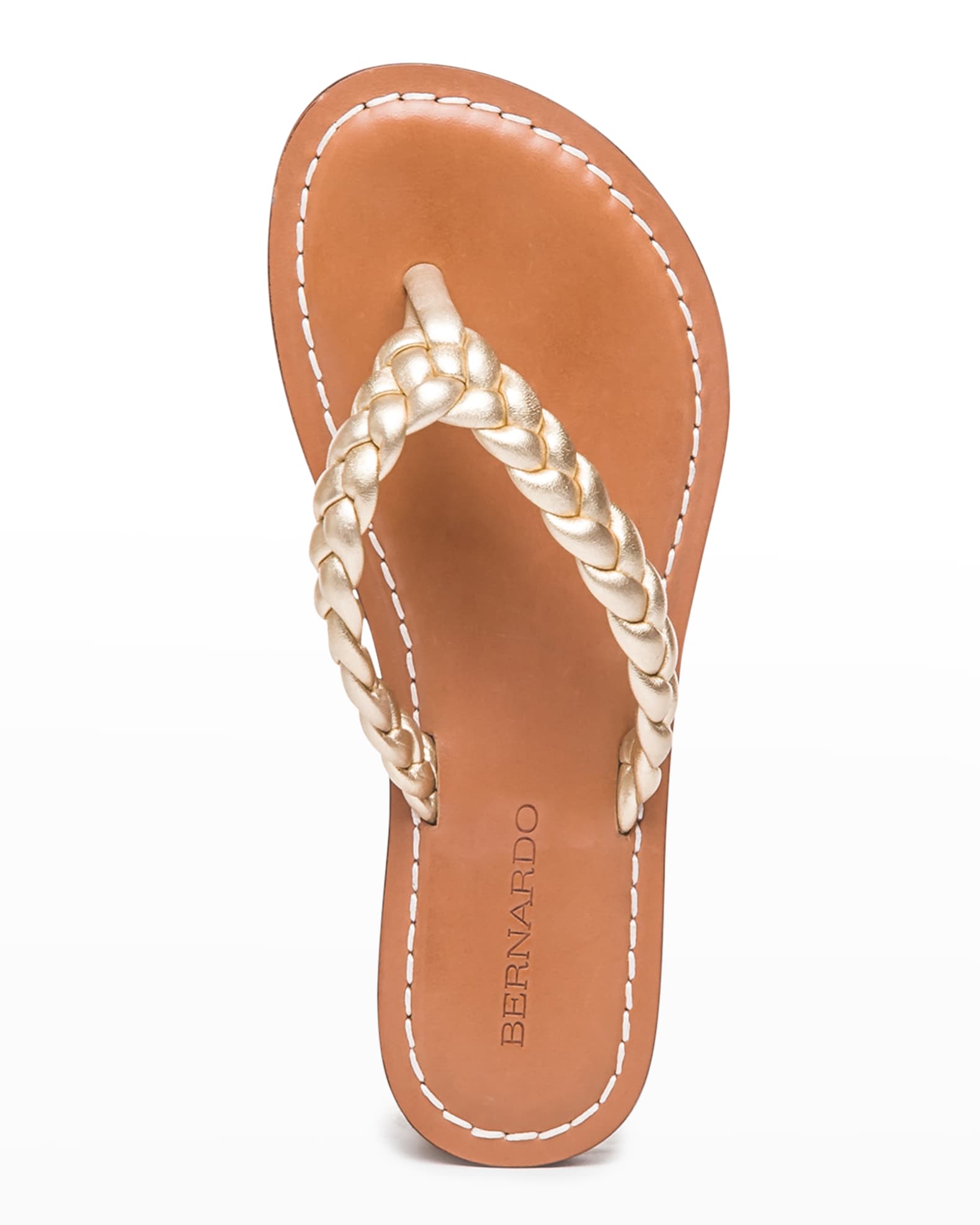 Bernardo Theo Braided Metallic Thong Sandals Neiman Marcus