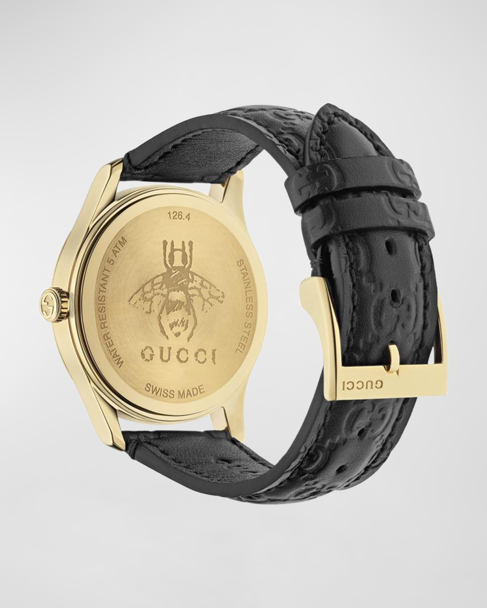 Men's 38mm Leather Logo Watch 1