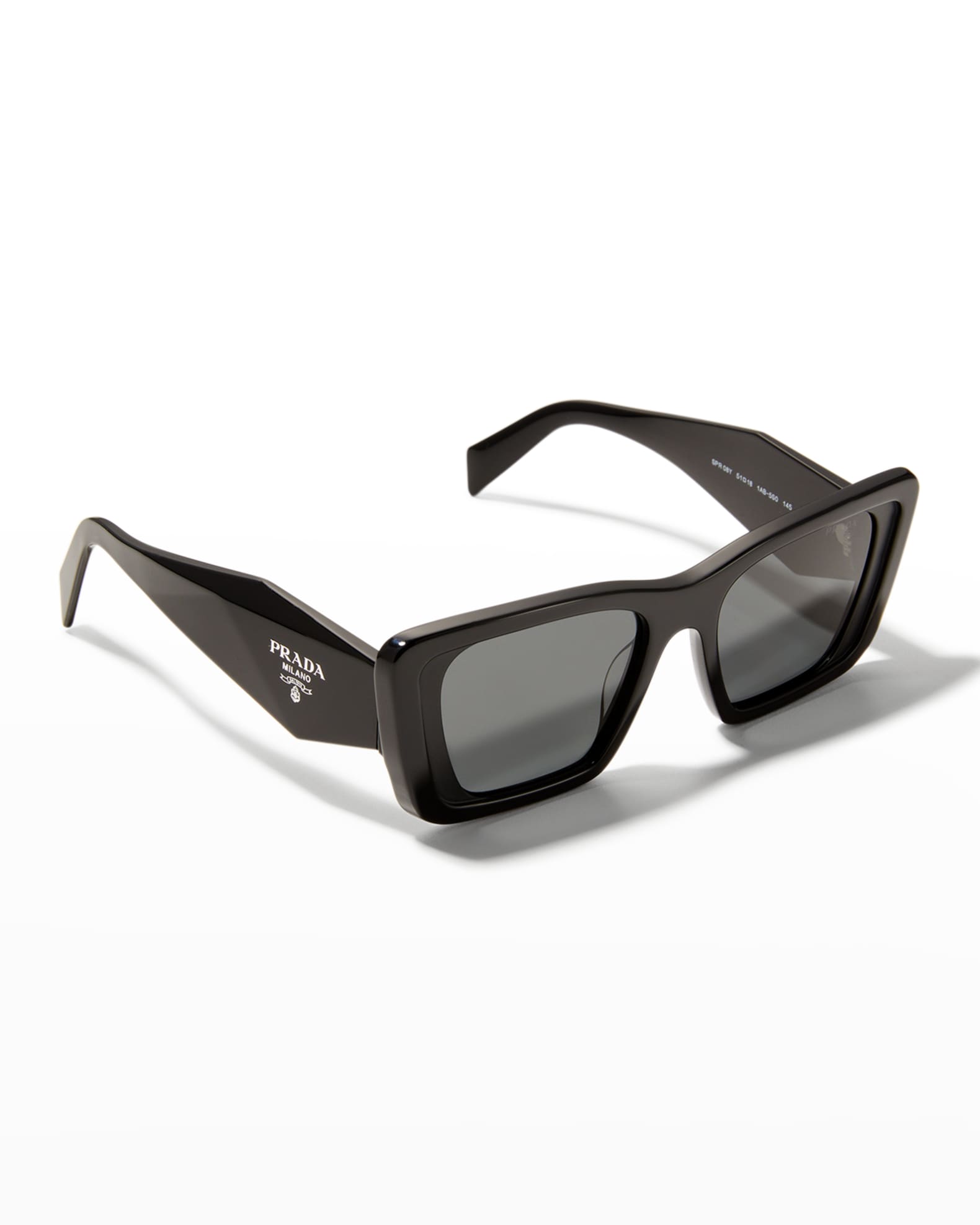 Oversized rectangular marbled-acetate sunglasses