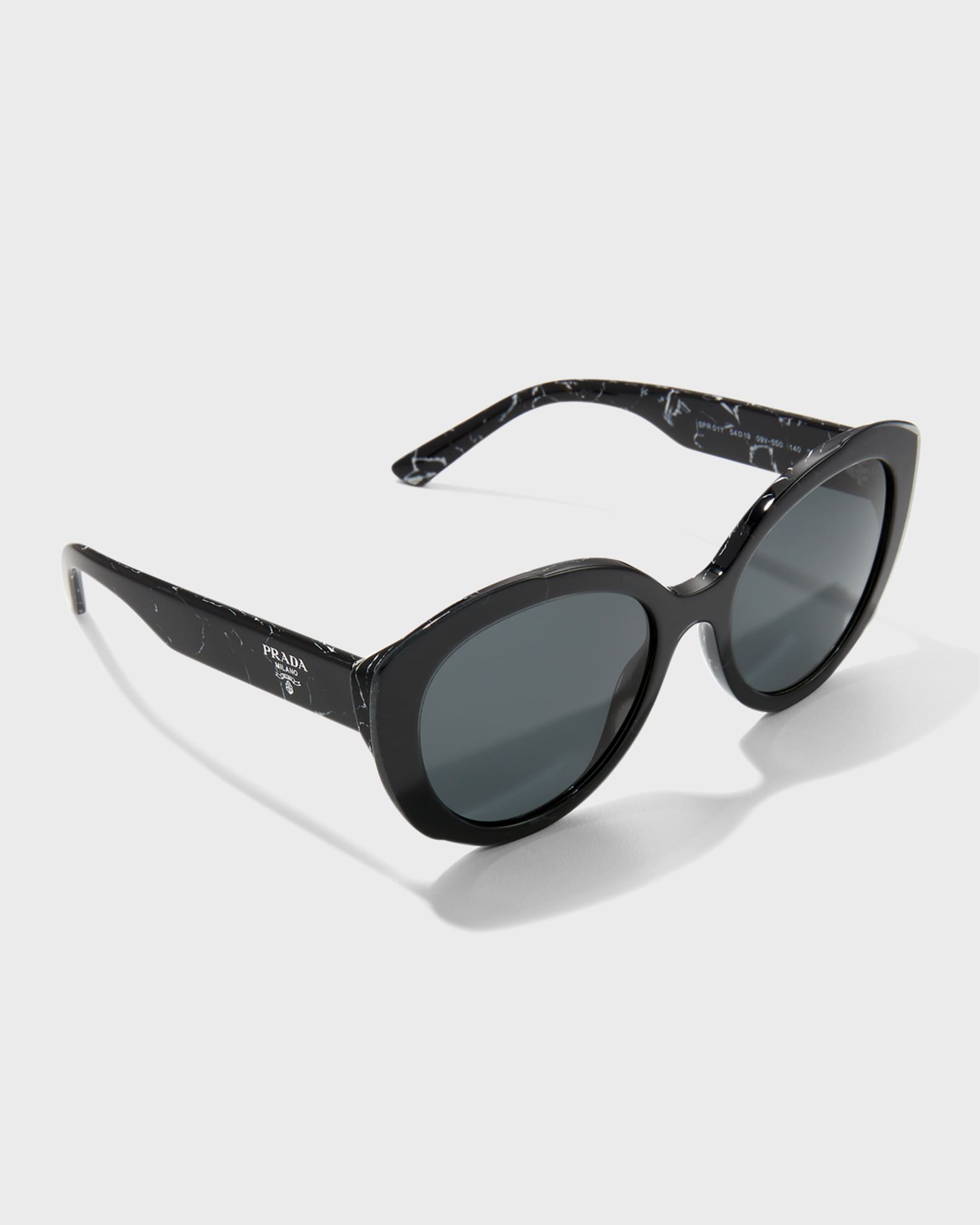 Prada Marble Round Plastic Sunglasses | Neiman Marcus