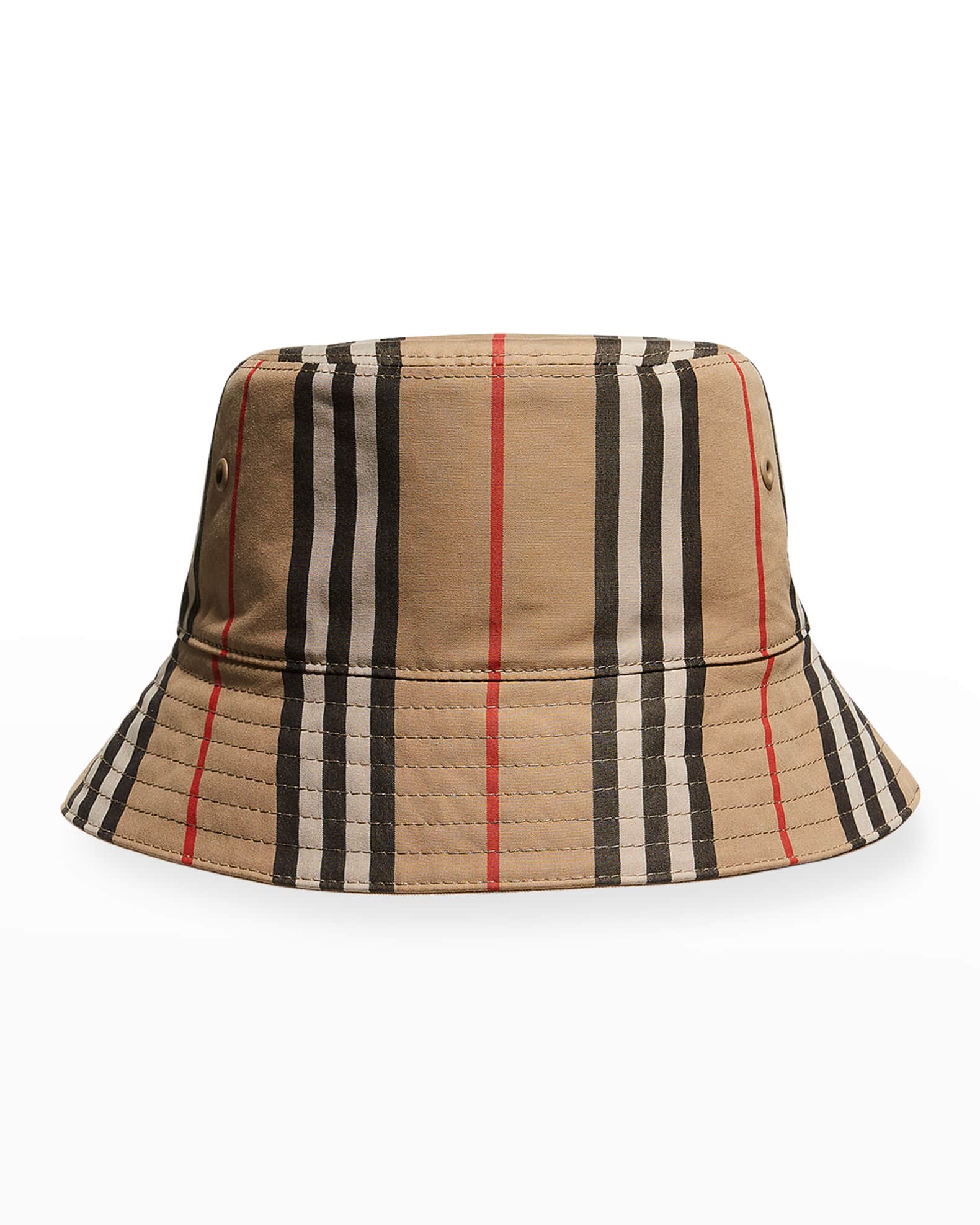 Burberry Reversible Icon Stripe Bucket Hat | Neiman Marcus