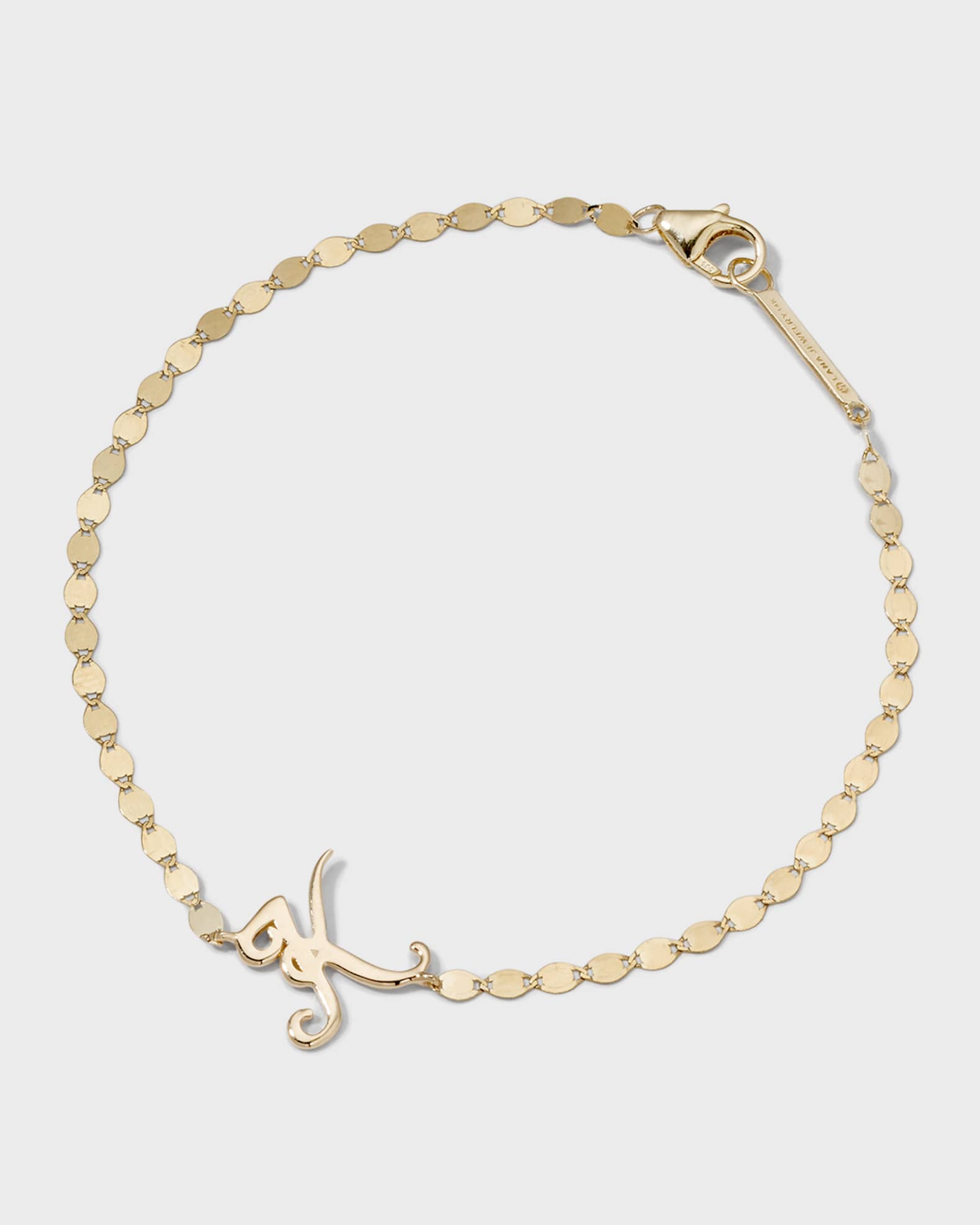LANA Micro Cursive Initial Bracelet