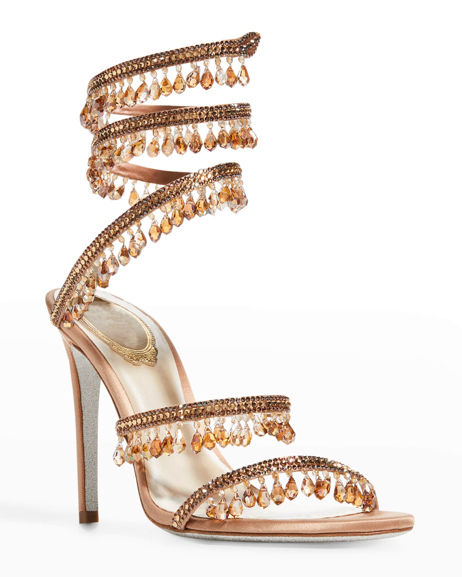 Rene Caovilla 105mm Chandelier Snake Stiletto Sandals Neiman Marcus