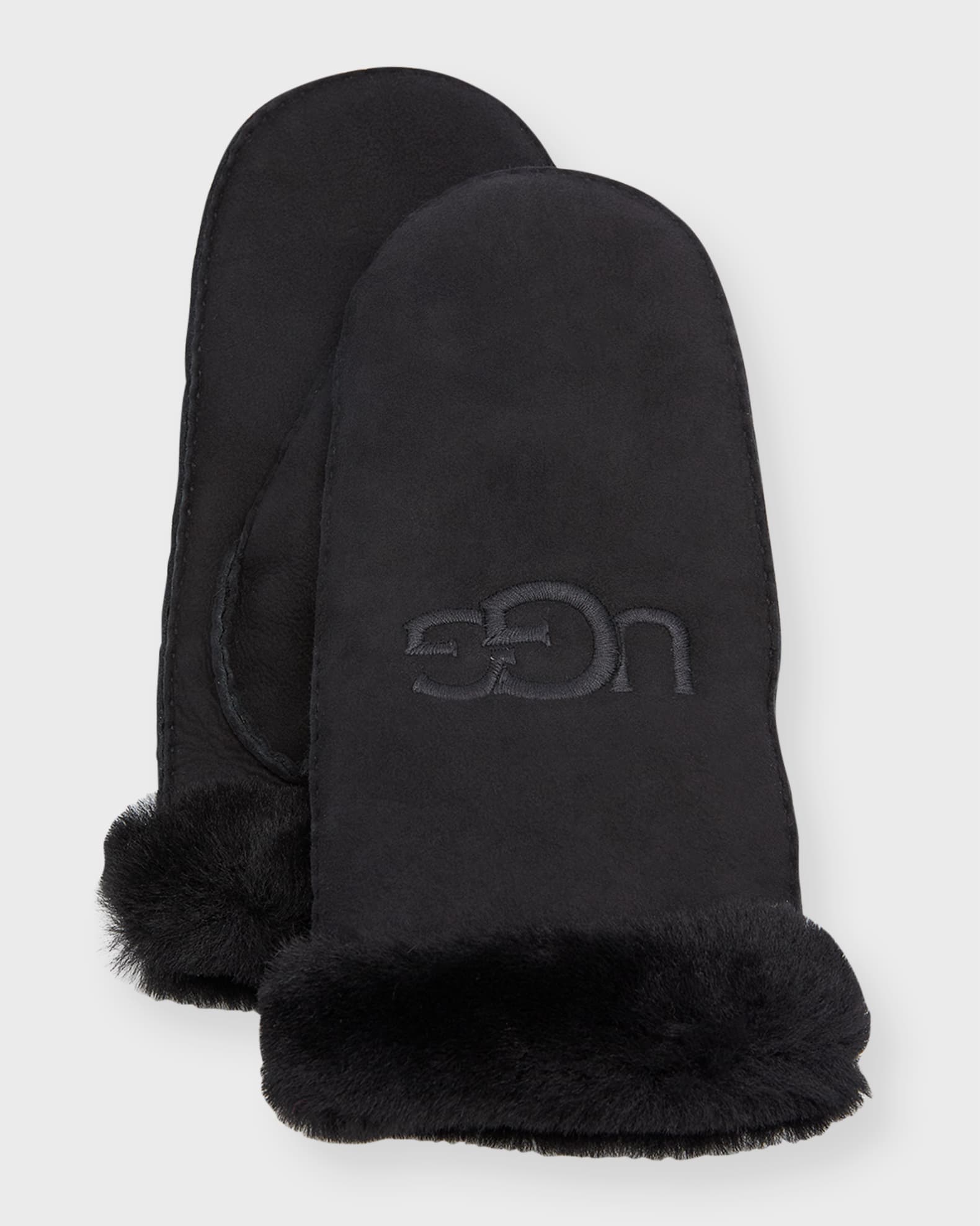 Logo Shearling Mittens 0