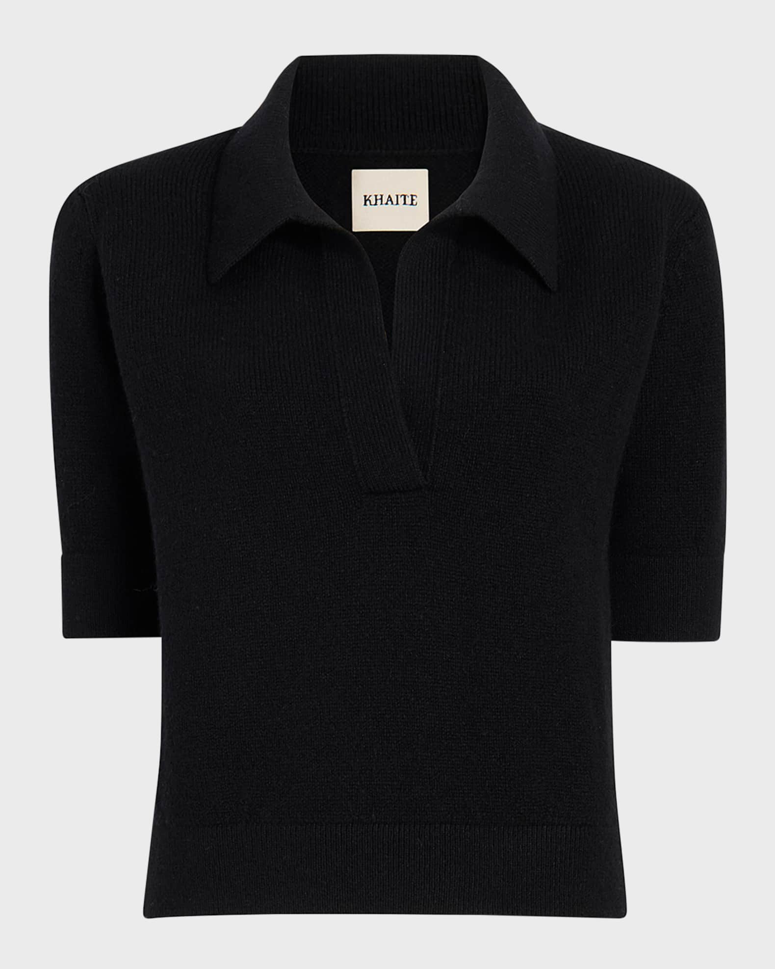 Khaite Shrunken Jo Cashmere Polo Sweater