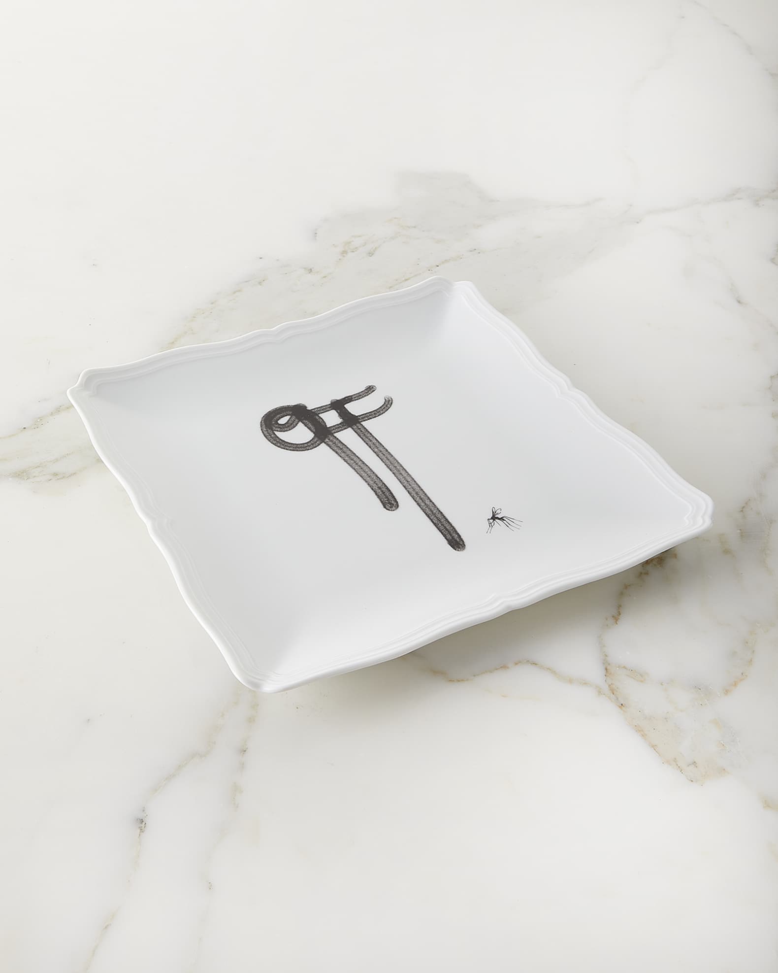 Off White Square Plate - 10" 0