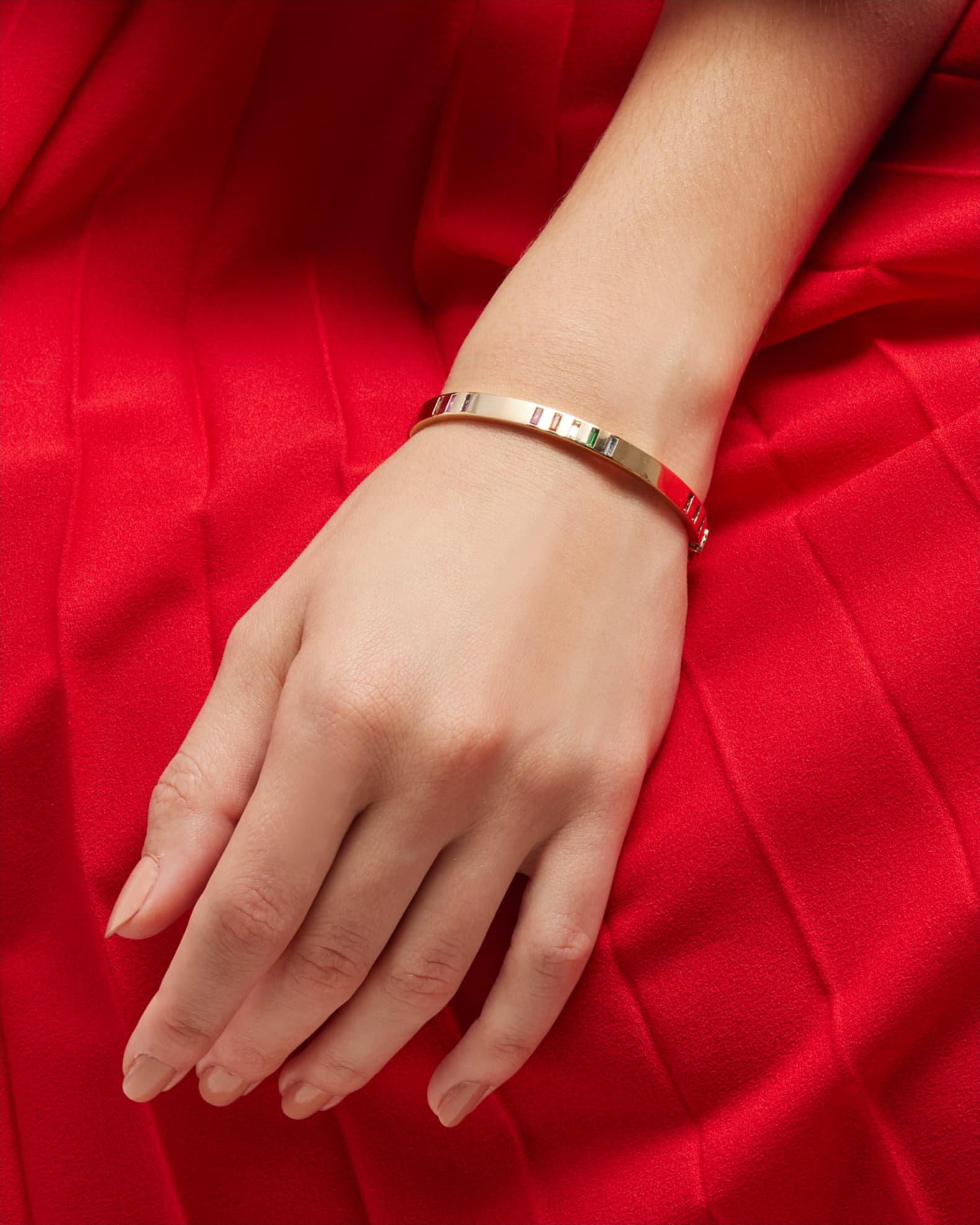 18K Baguette Sapphire Bangle Bracelet 1