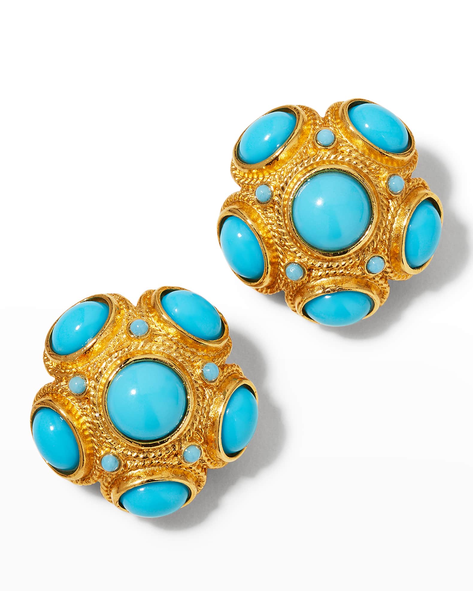 Turquoise ball earrings deals