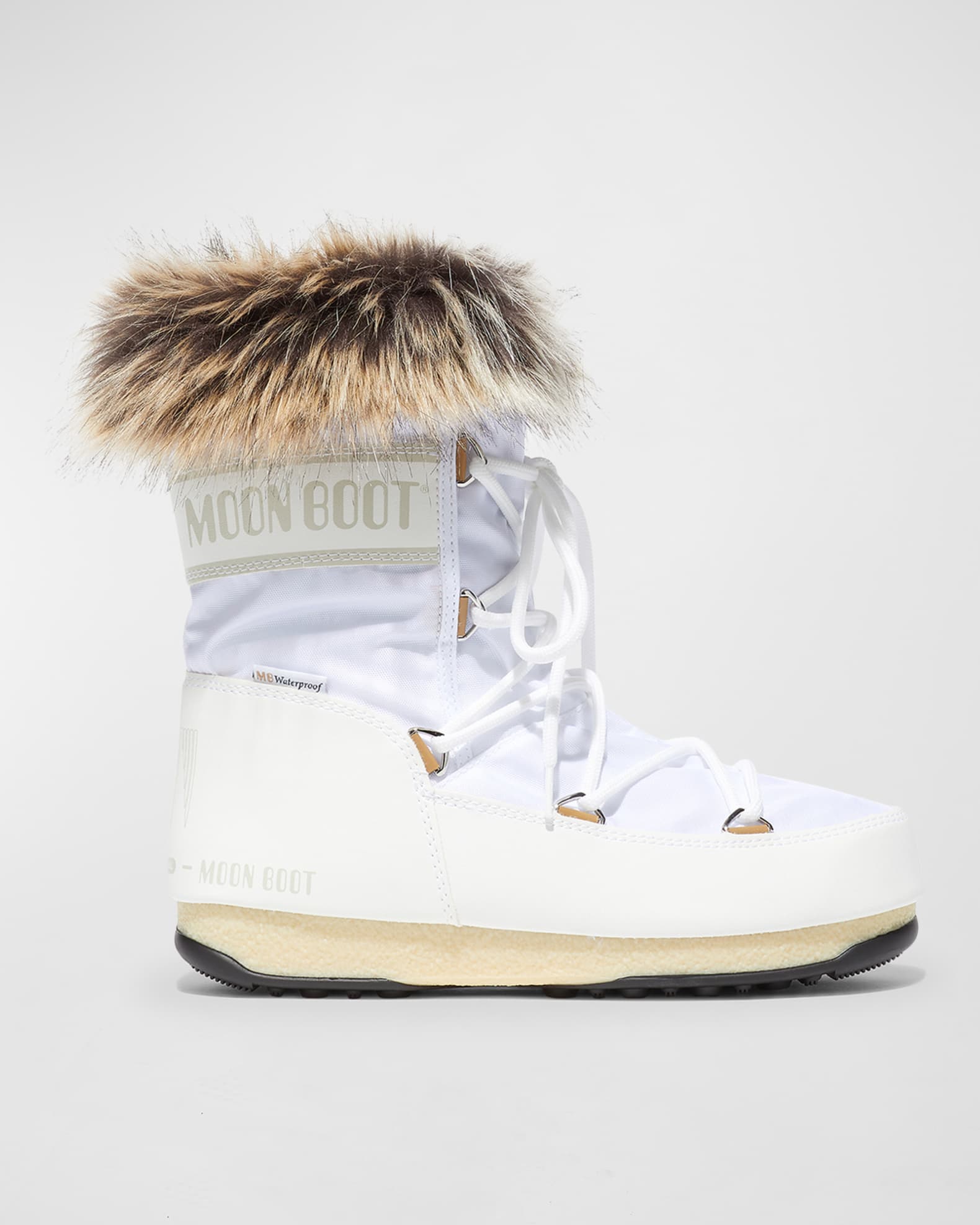 MOON BOOT Monaco Low Nylon Boots Snow Faux Fur Ankle Boots Nordic