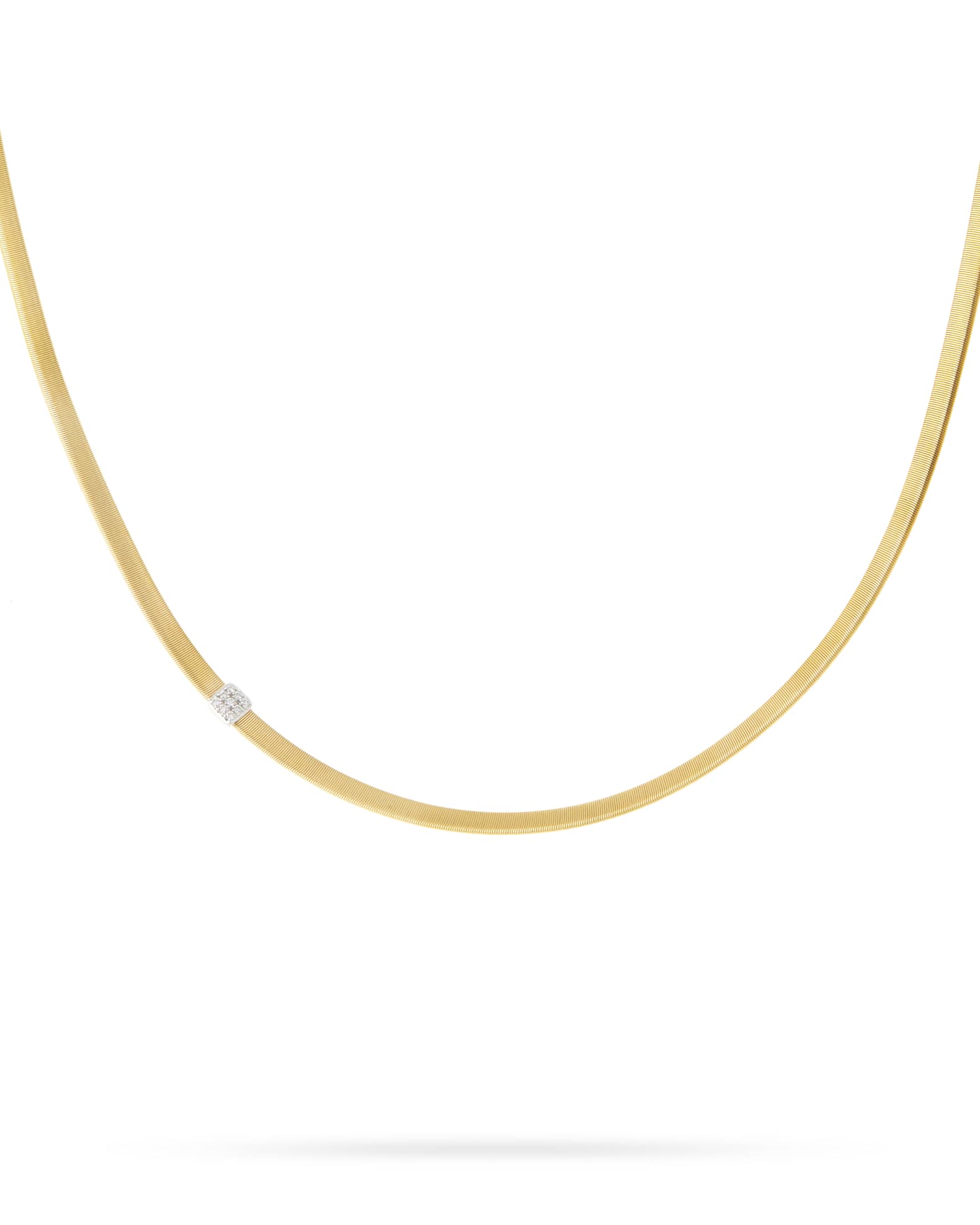 Masai 18K Gold Necklace with Diamond Stations 1