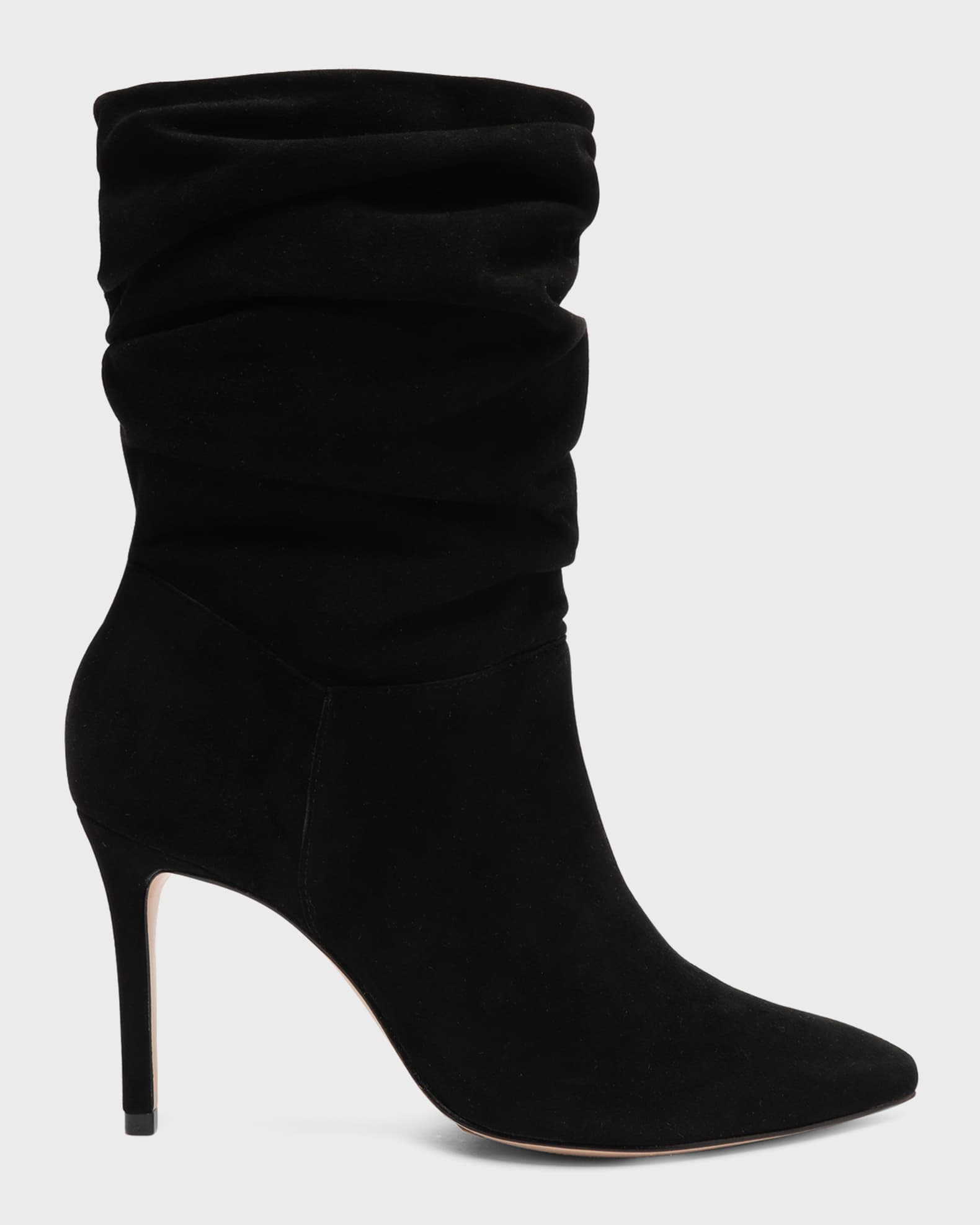 Black suede ruched ankle new arrivals boots