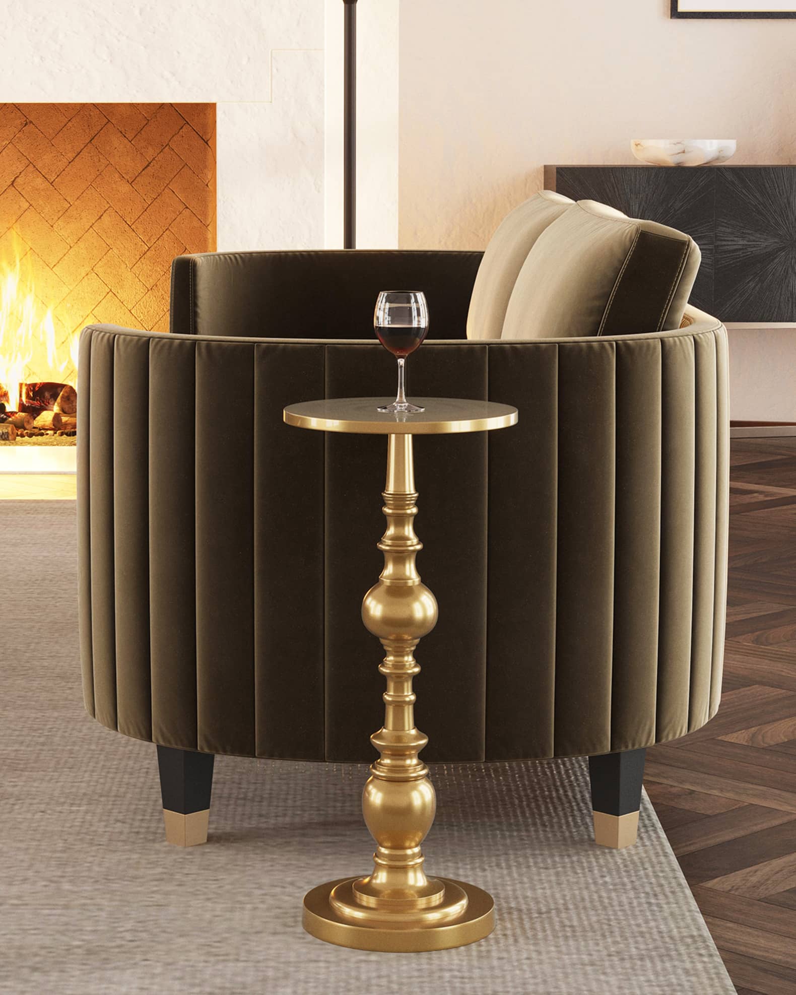 Butler Specialty Co Antique Gold Drink Table Neiman Marcus