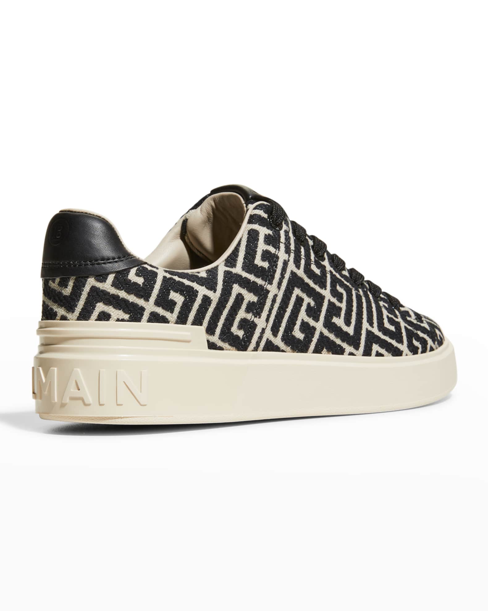 Balmain B Court Monogram Low Top Sneakers Neiman Marcus