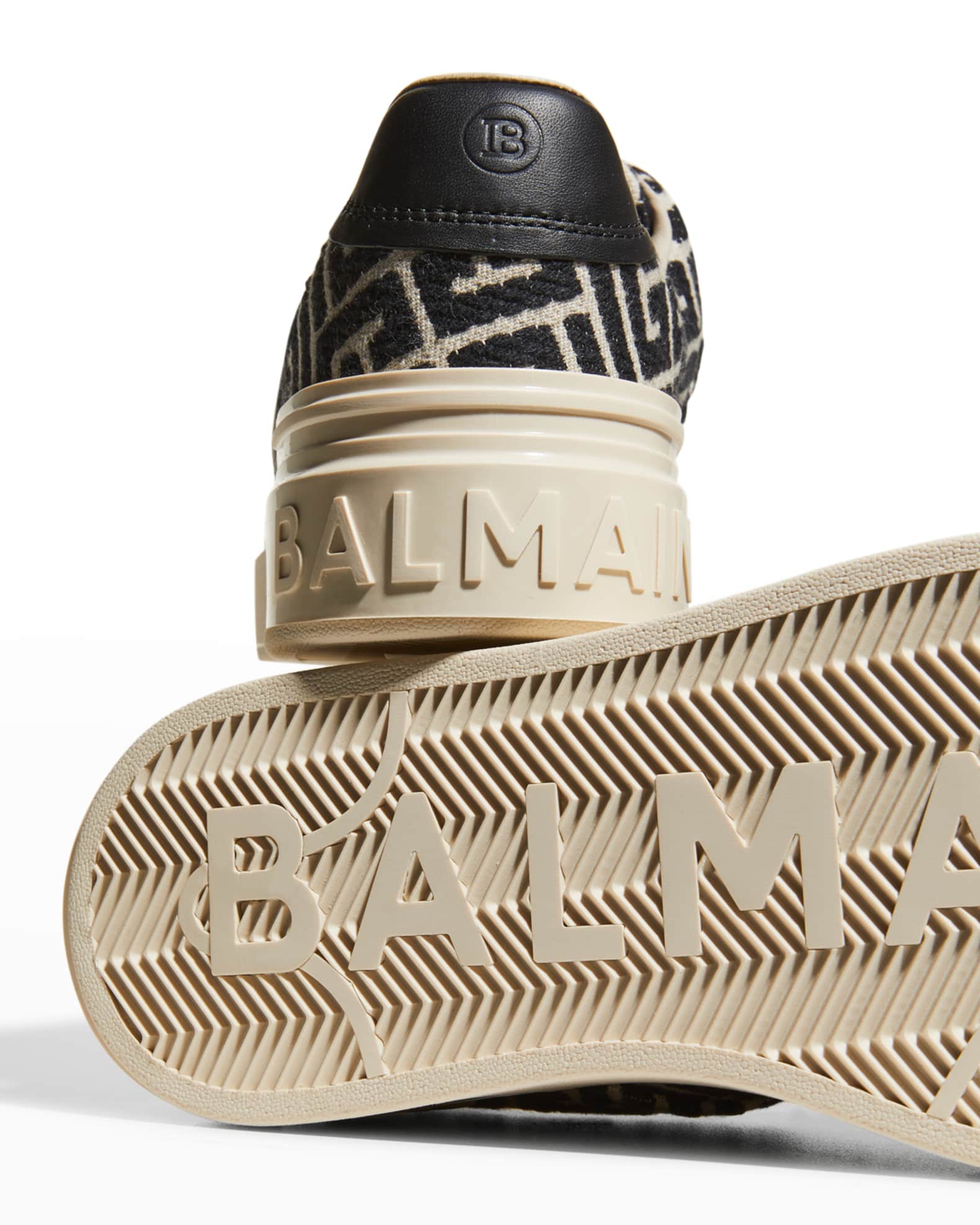 Balmain B Court Monogram Low Top Sneakers Neiman Marcus