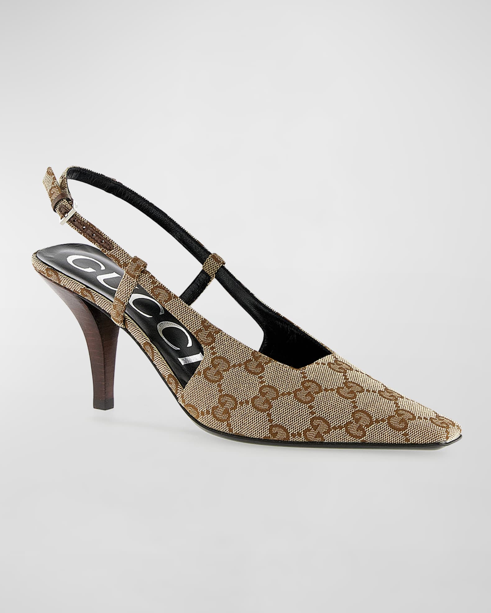 Gucci Tom GG Canvas Slingback Pumps | Neiman Marcus