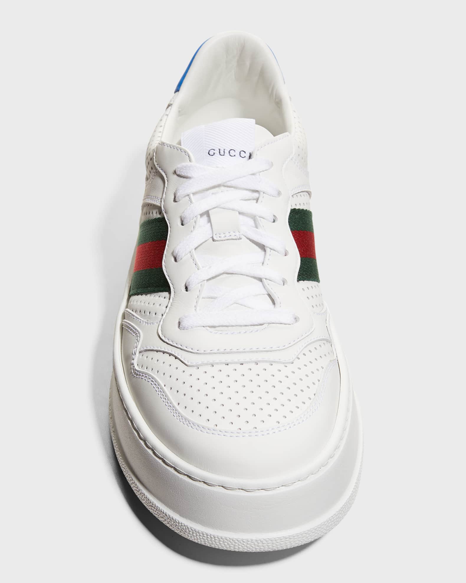Gucci Signature Web Low-Cut Leather Sneakers | Neiman Marcus
