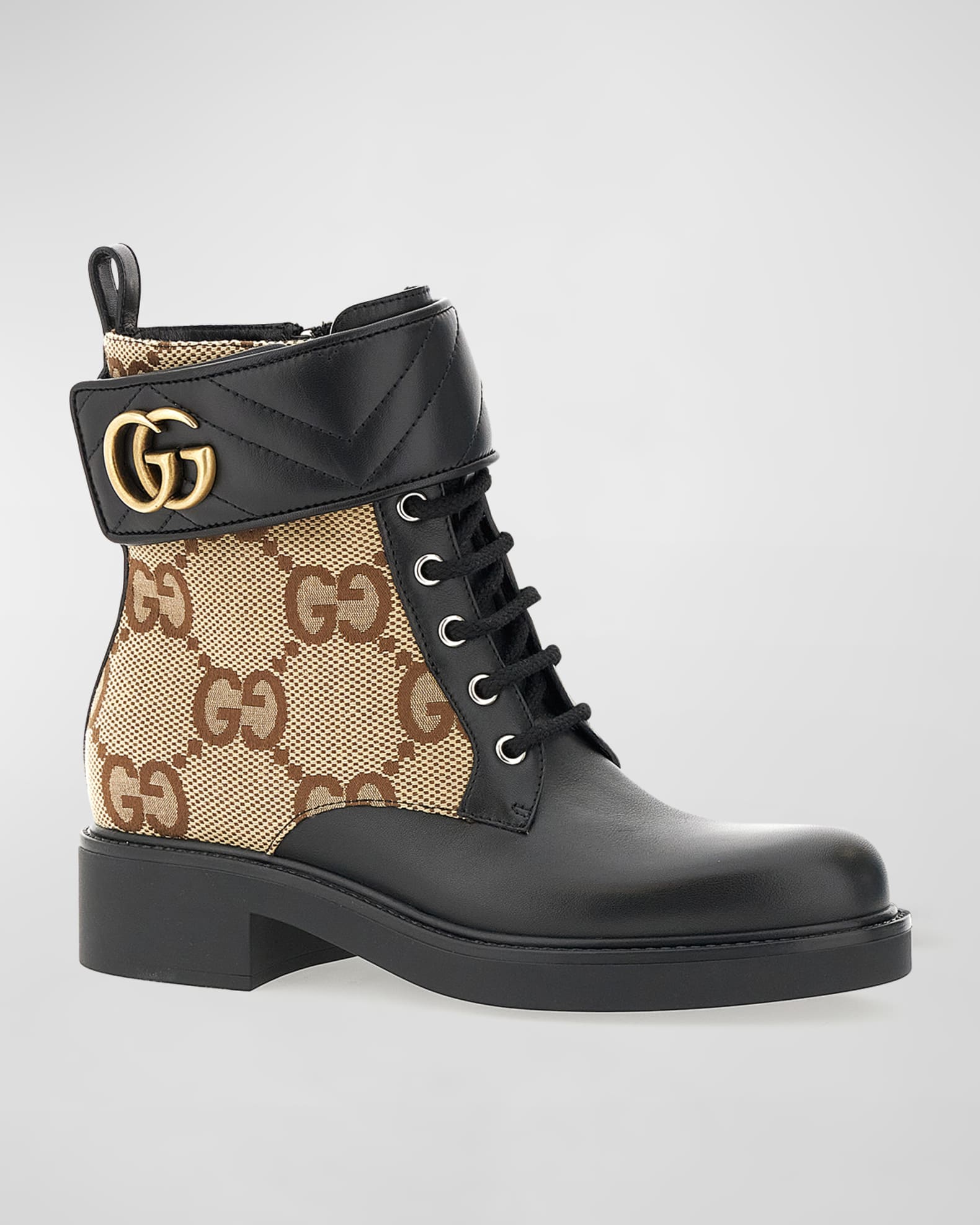 GUCCI Boots Men, Men's GG ankle boot Black