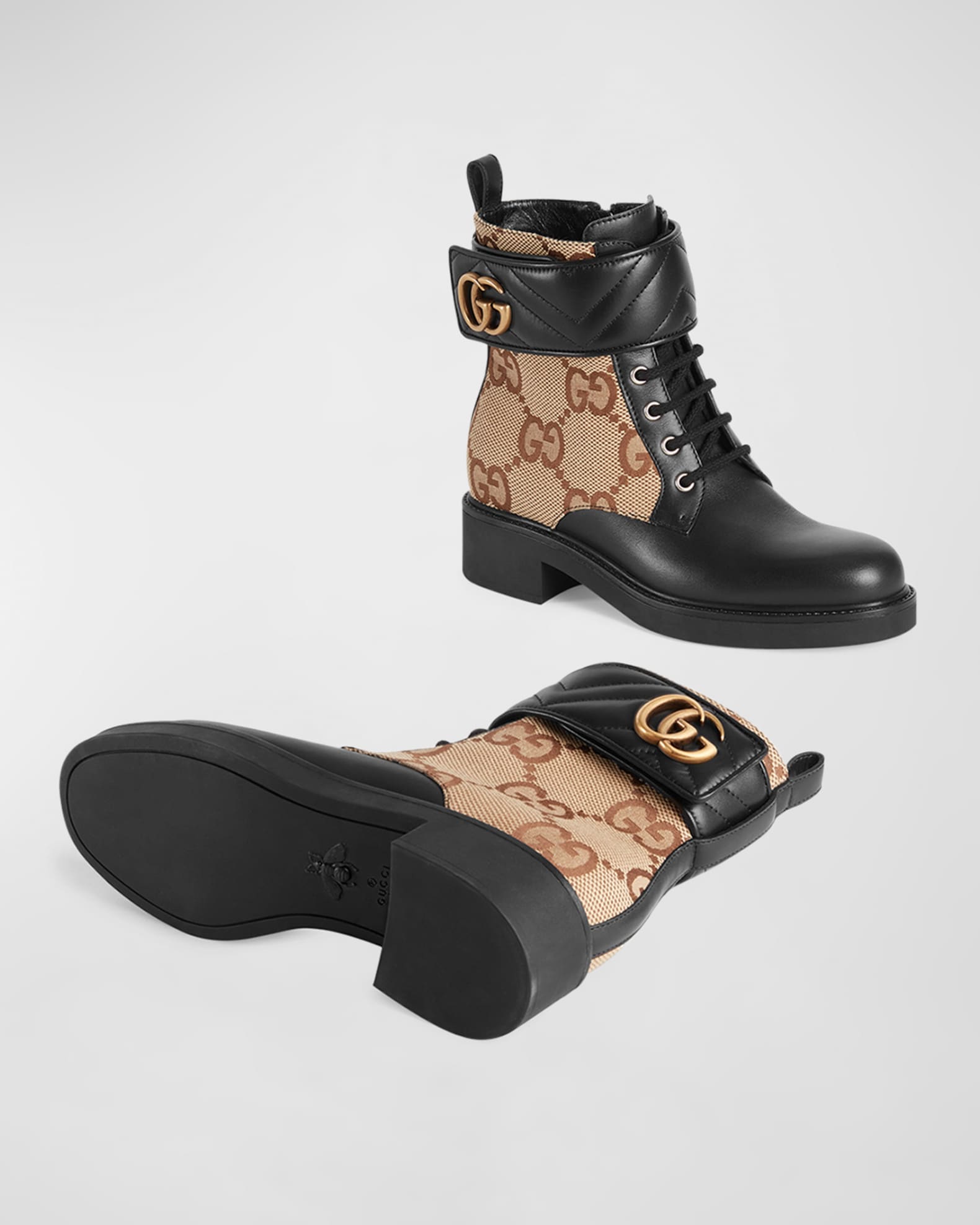 Gucci Monogram Over The Knee GG Canvas Lace-Up Boots - ShopStyle