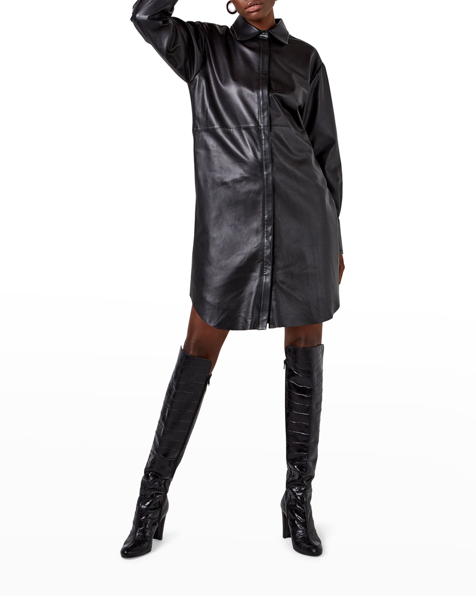 Bonsoir Recycled Leather Shirtdress 0