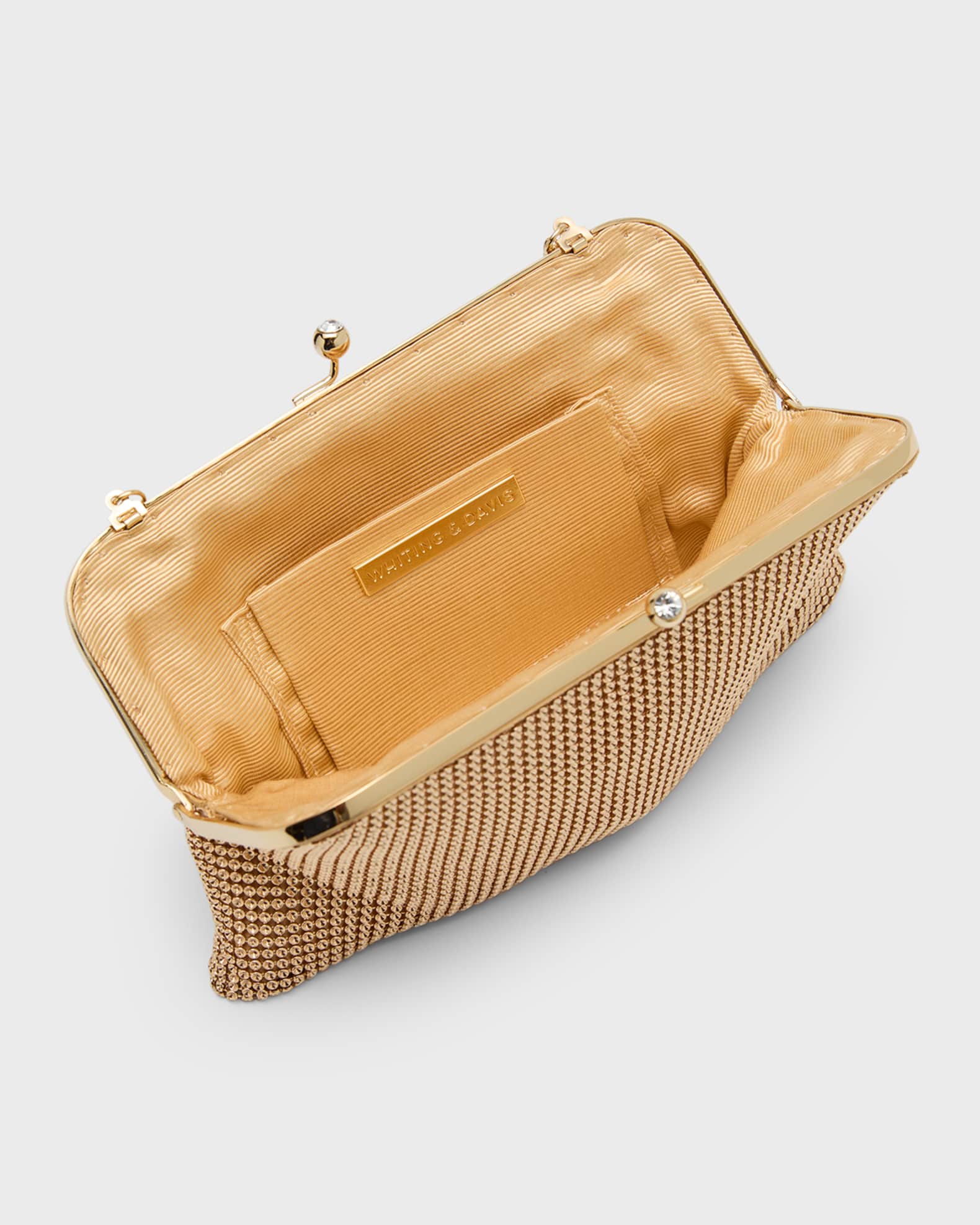 Dimple Embellished Mesh Clutch Bag