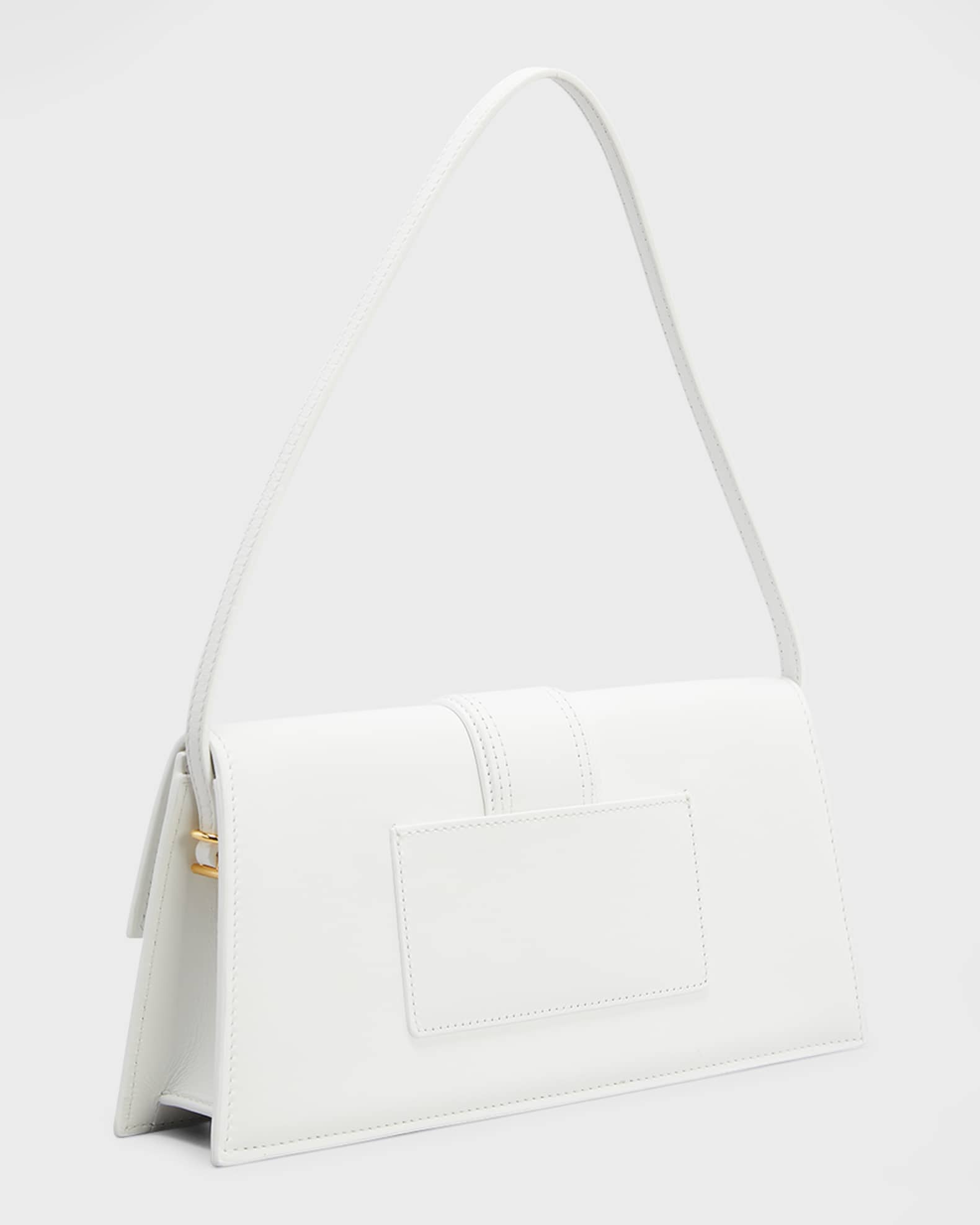 トートバッグ JACQUEMUS White Leather Long Le Bambino Shoulder Bag Le Bambino Long leather shoulder bag in white - Jacquemus
