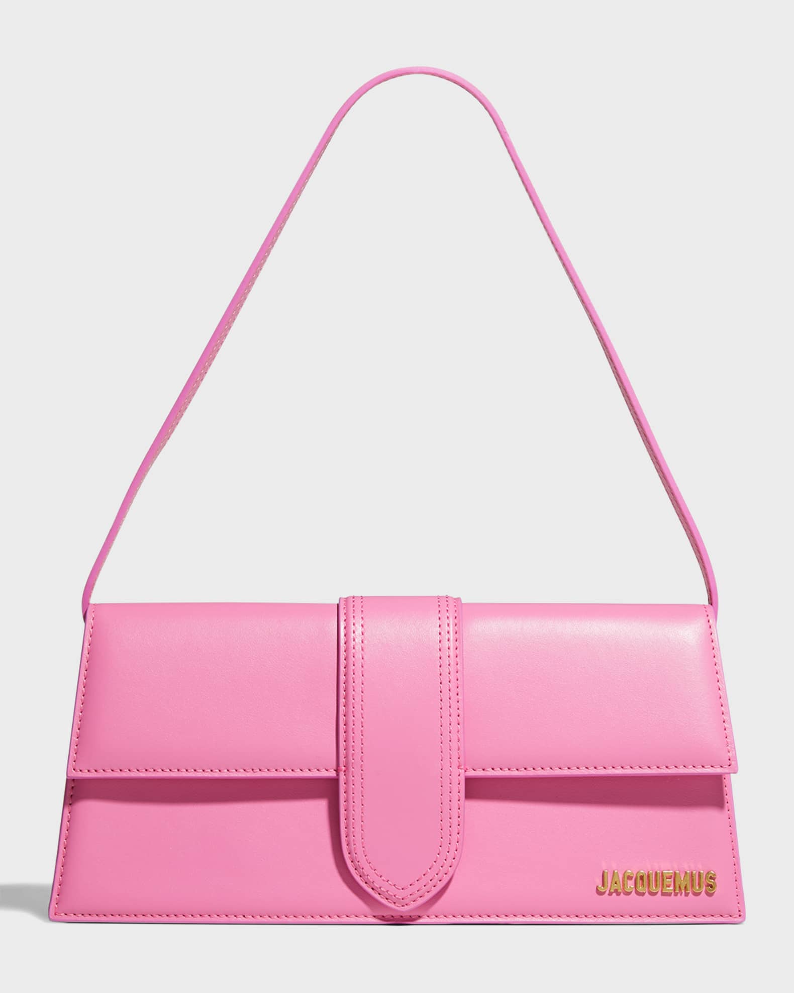 Jacquemus Women's Le Bambino Long Leather Shoulder Bag - Pink - Shoulder Bags