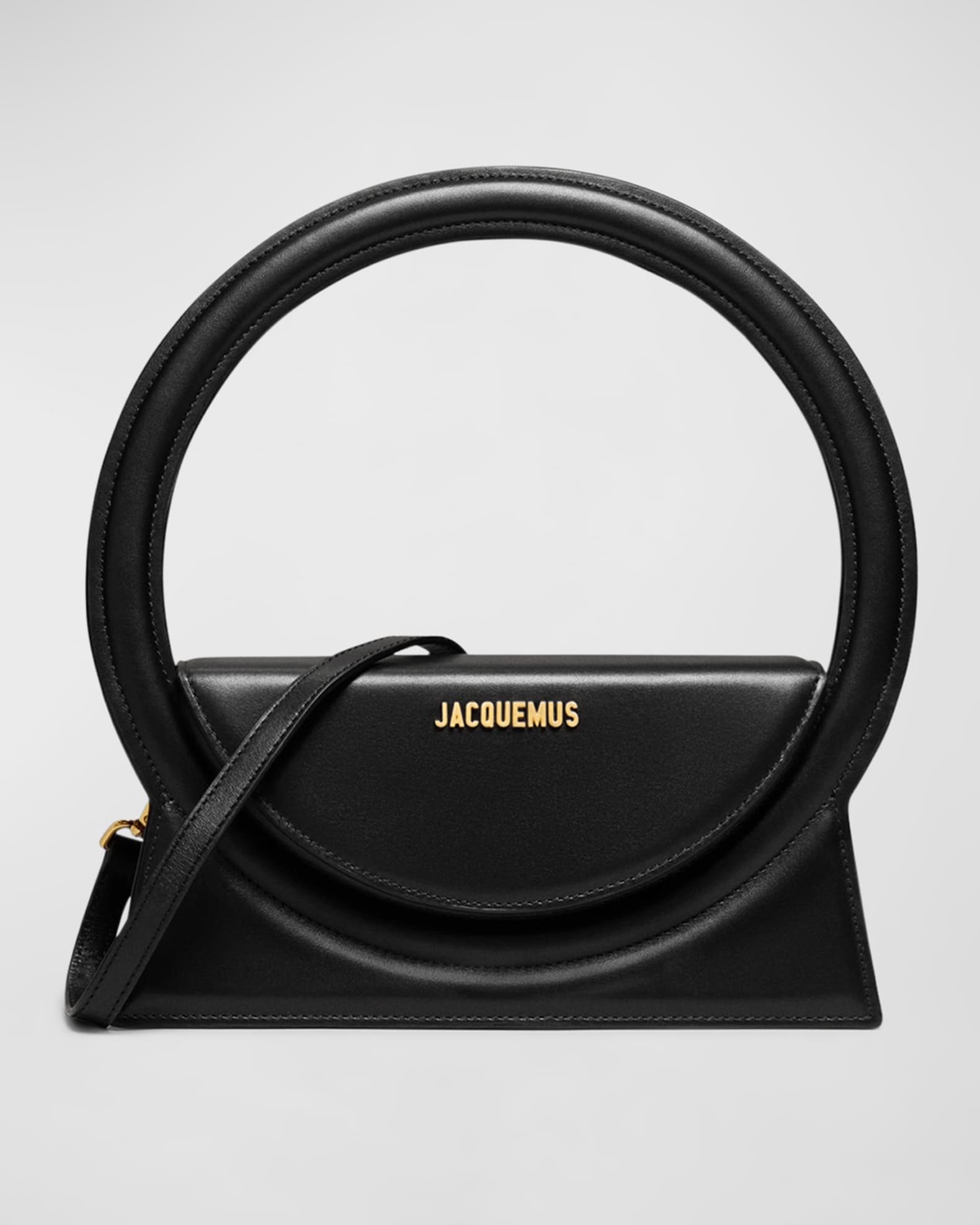 Jacquemus Le Sac Rond Top Handle Bag, Black, Women's, Handbags & Purses Top Handle Bags