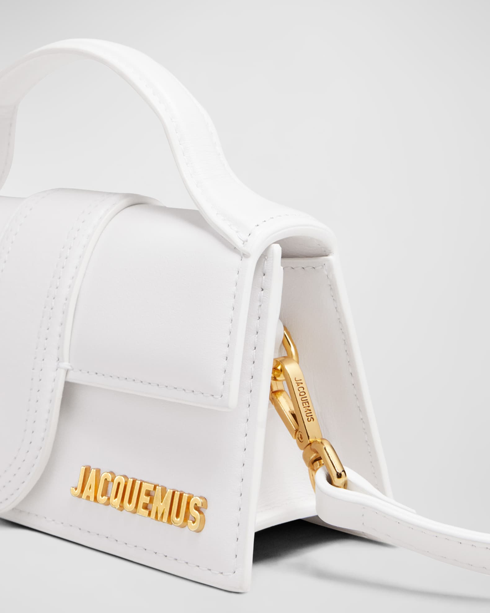 トートバッグ JACQUEMUS Le Bambino - Jacquemus - Leather - White Le Bambino Leather Satchel Bag | Neiman Marcus