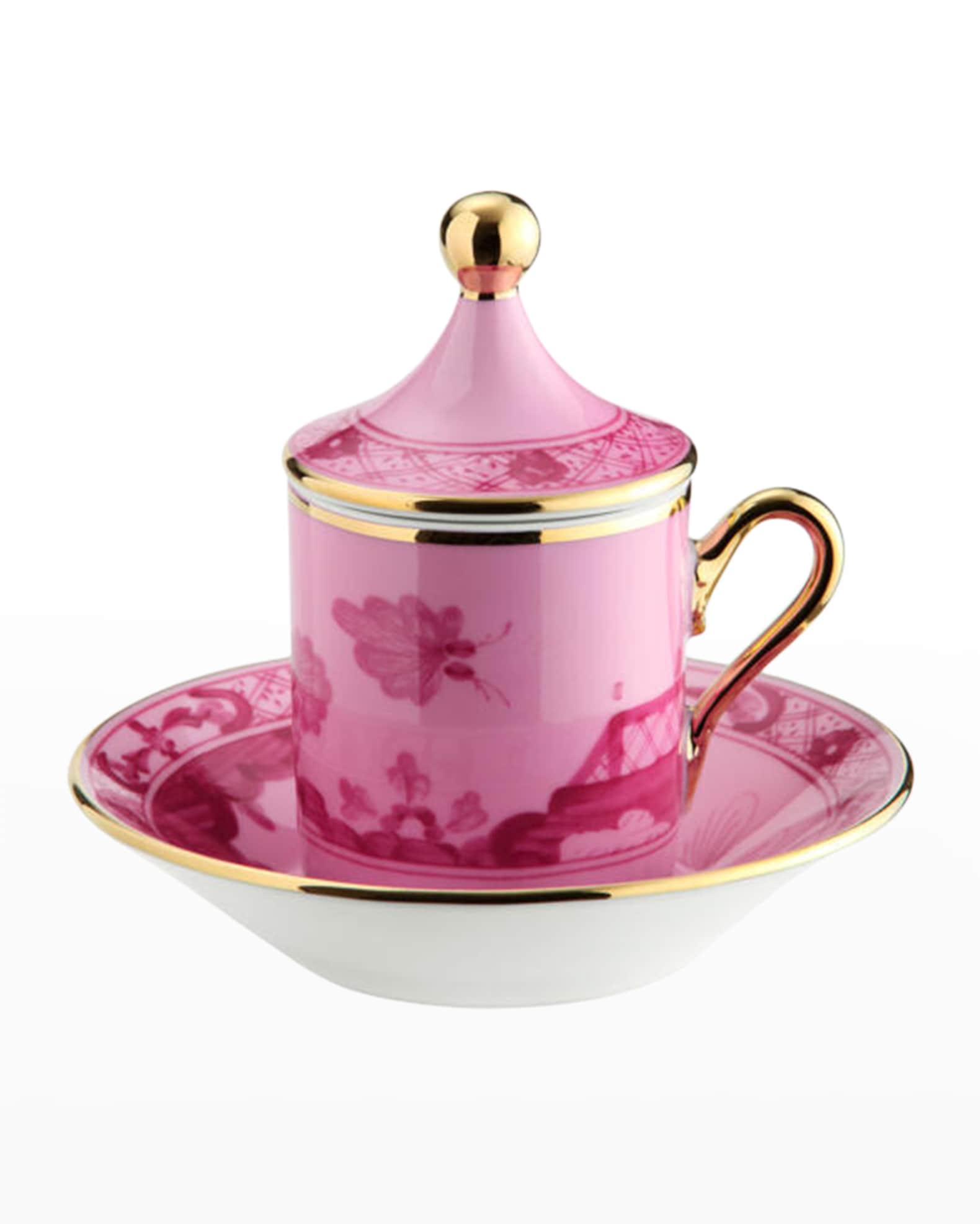 Richard Ginori カップセット 1735 GINORI 1735 Empire-Style Coffee Cups & Saucers, Set of 2 - Pink