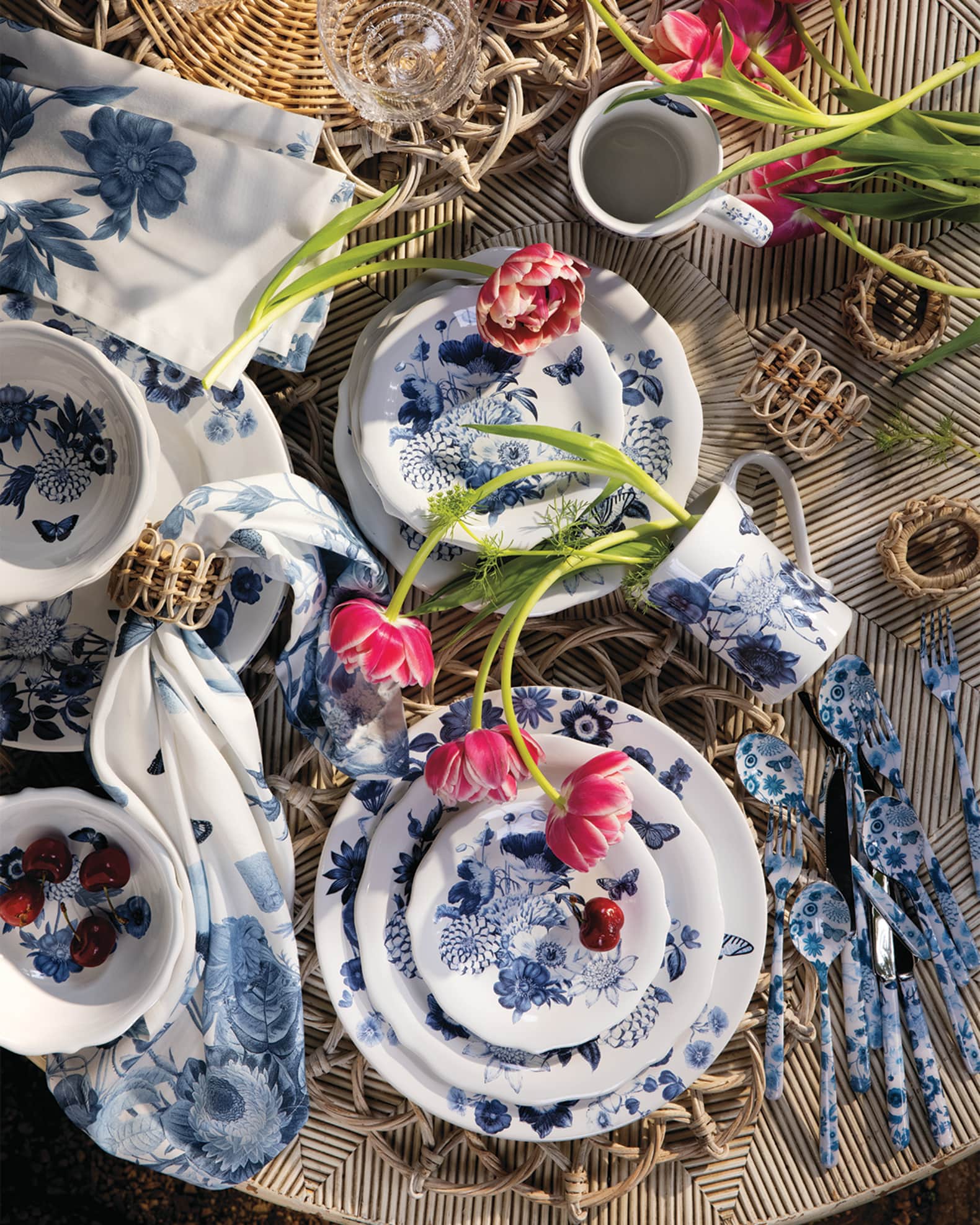 Juliska Field Of Flowers Chambray Side & Cocktail Plates Neiman Marcus