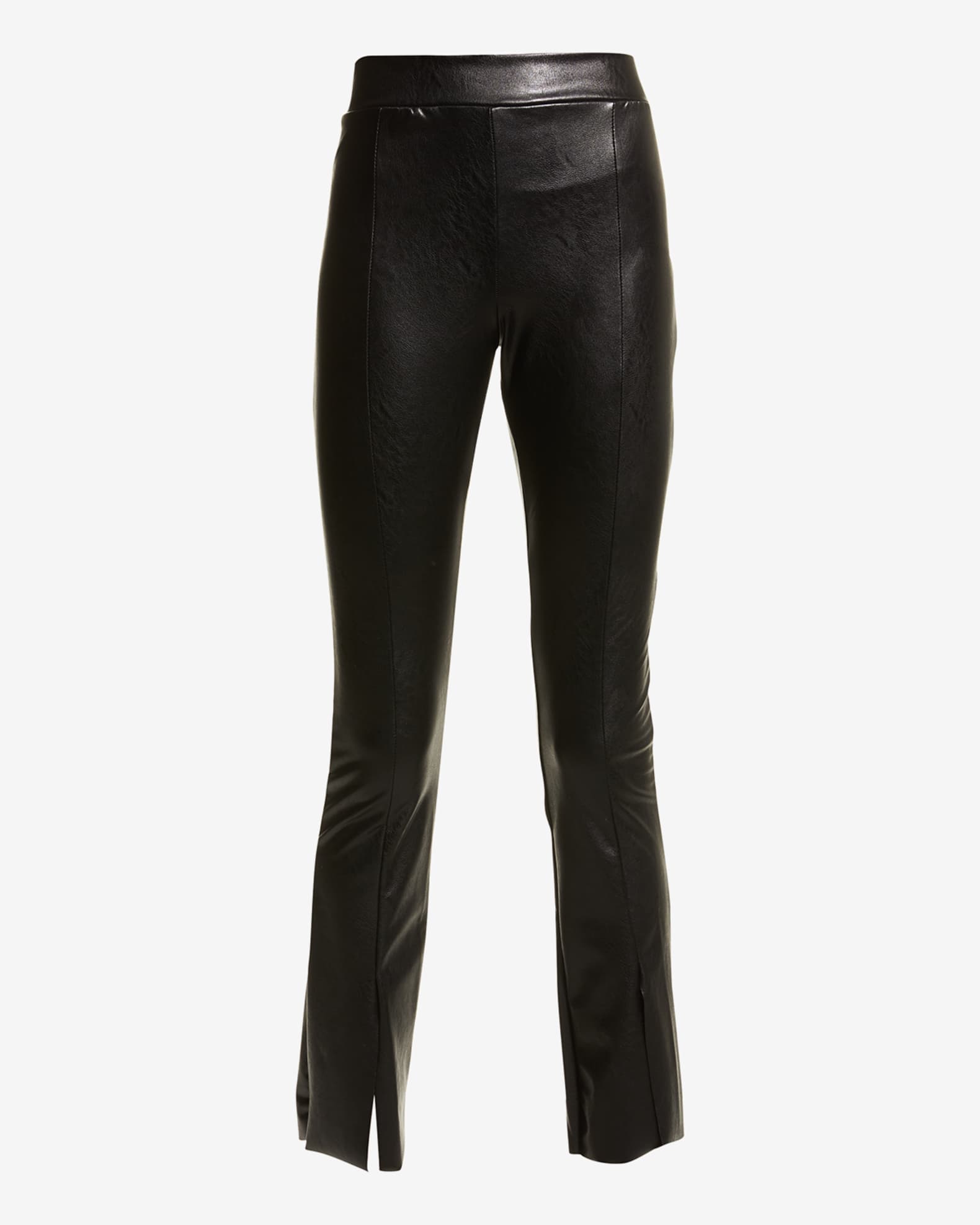 Faux Leather Split Front Leggings