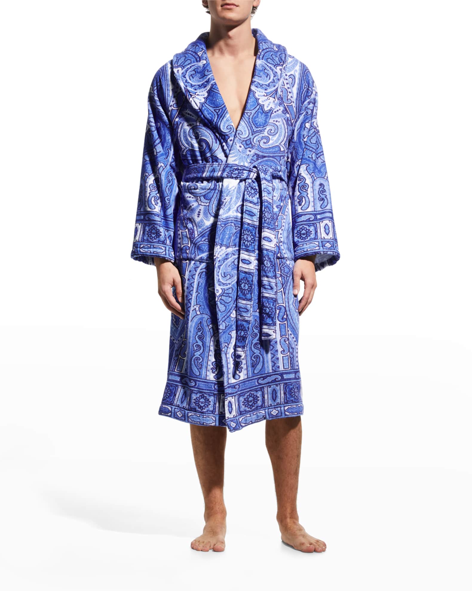 Etro Men's Paisley Cotton Robe | Neiman Marcus
