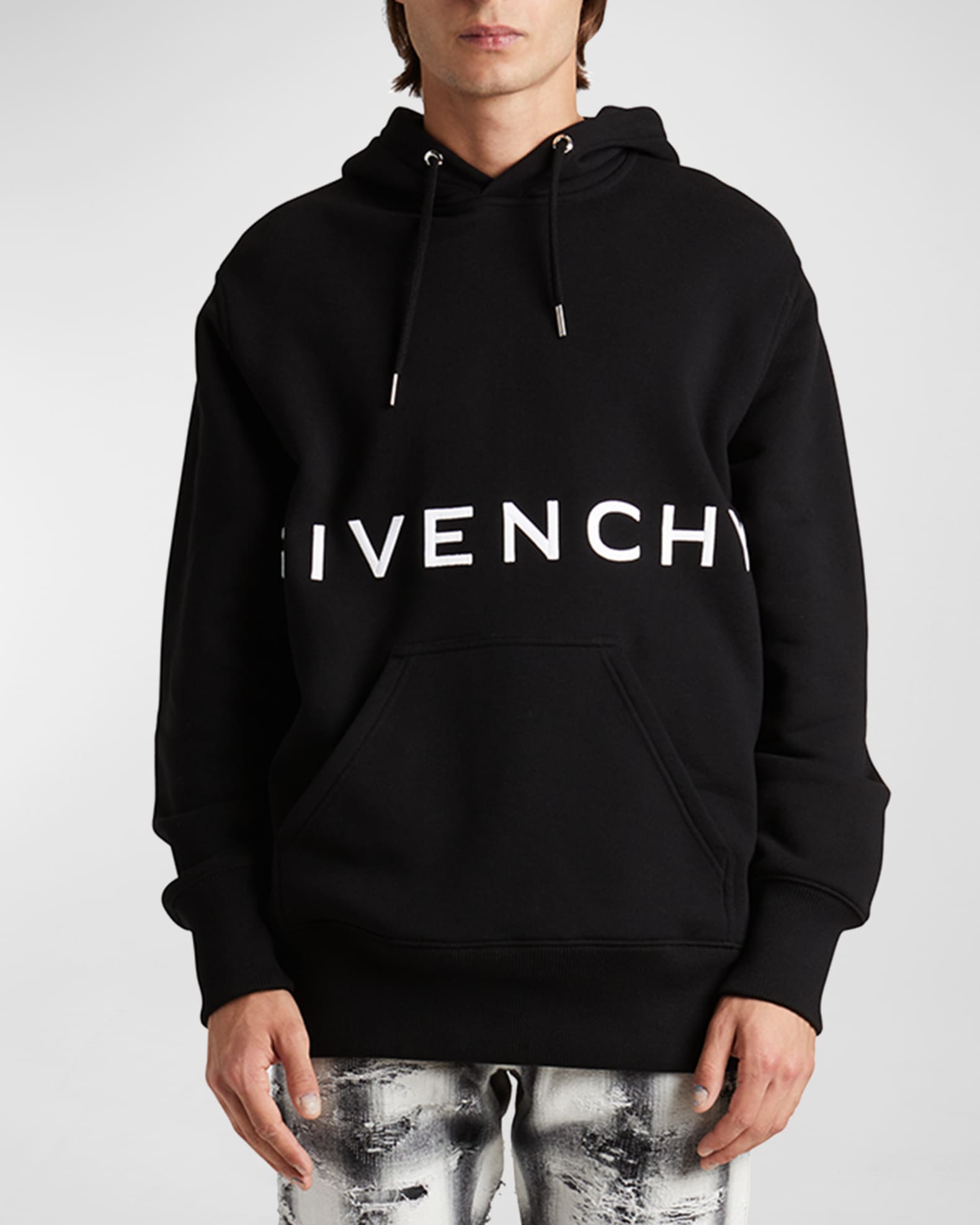 Givenchy Men's Embossed Logo Hoodie | Neiman Marcus