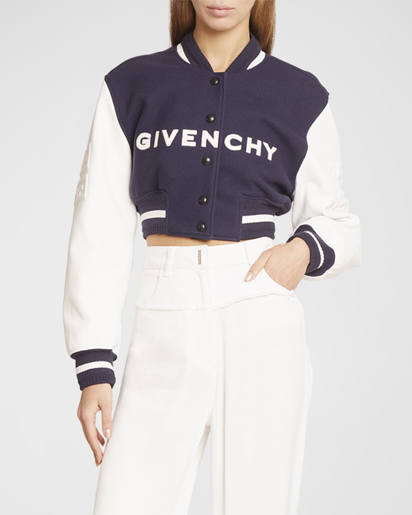 Givenchy Kids logo-embroidered bomber jacket - Black
