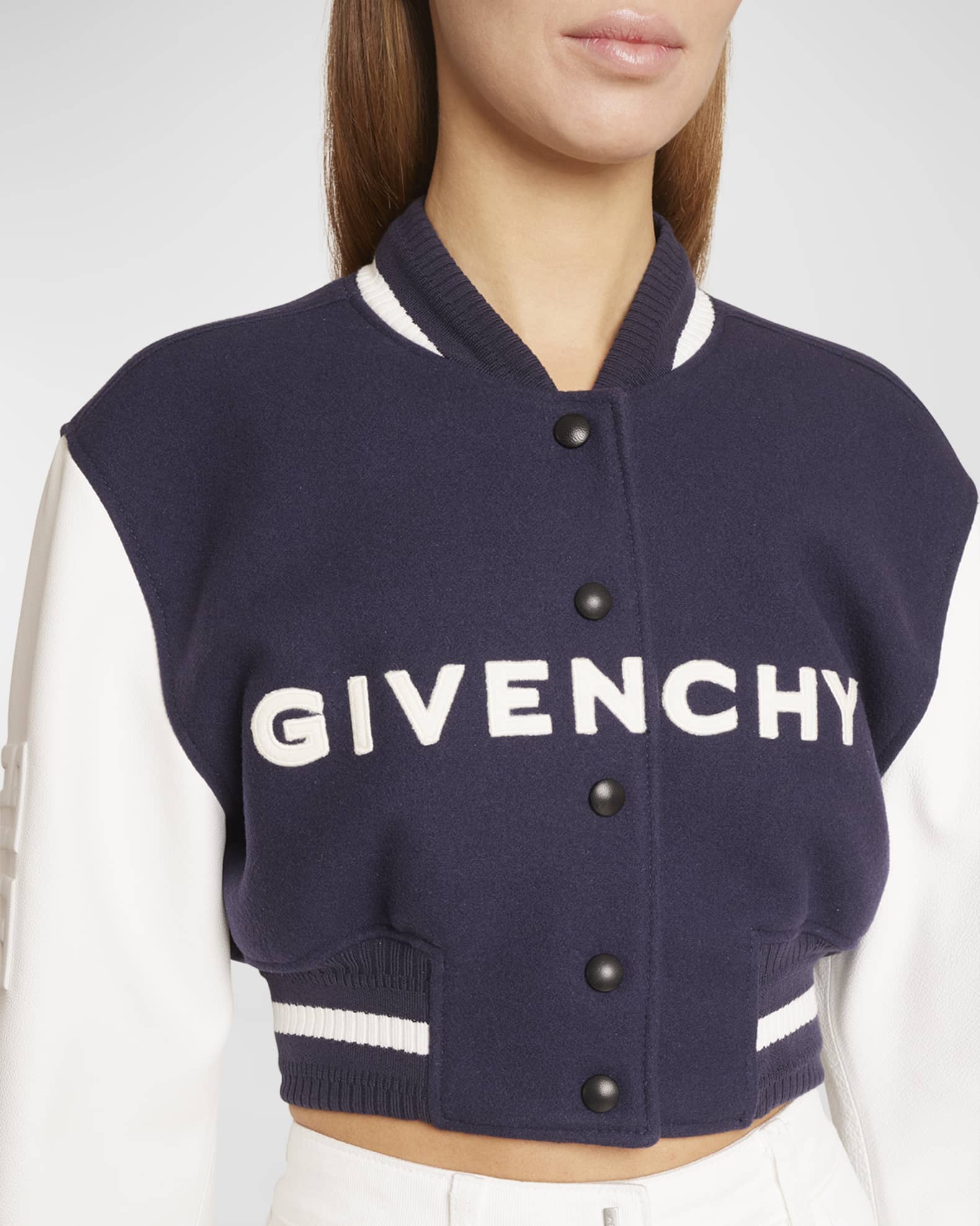 Givenchy cropped bomber jacket - Blue