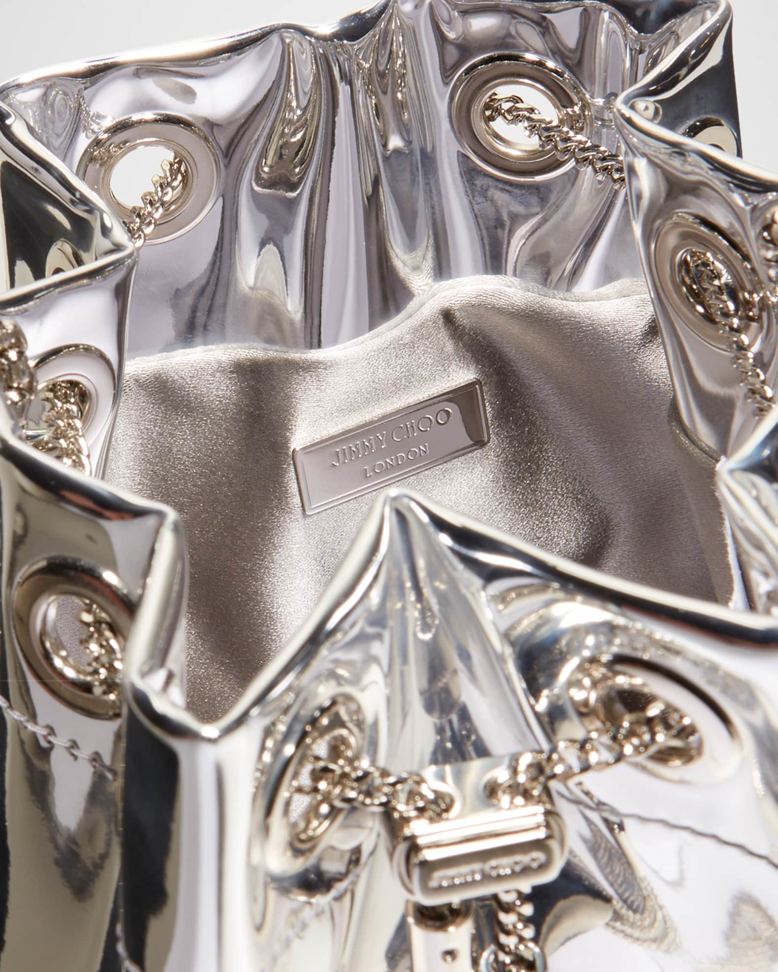 Bon Bon Mirror Fabric with Metal Handle | Neiman Marcus