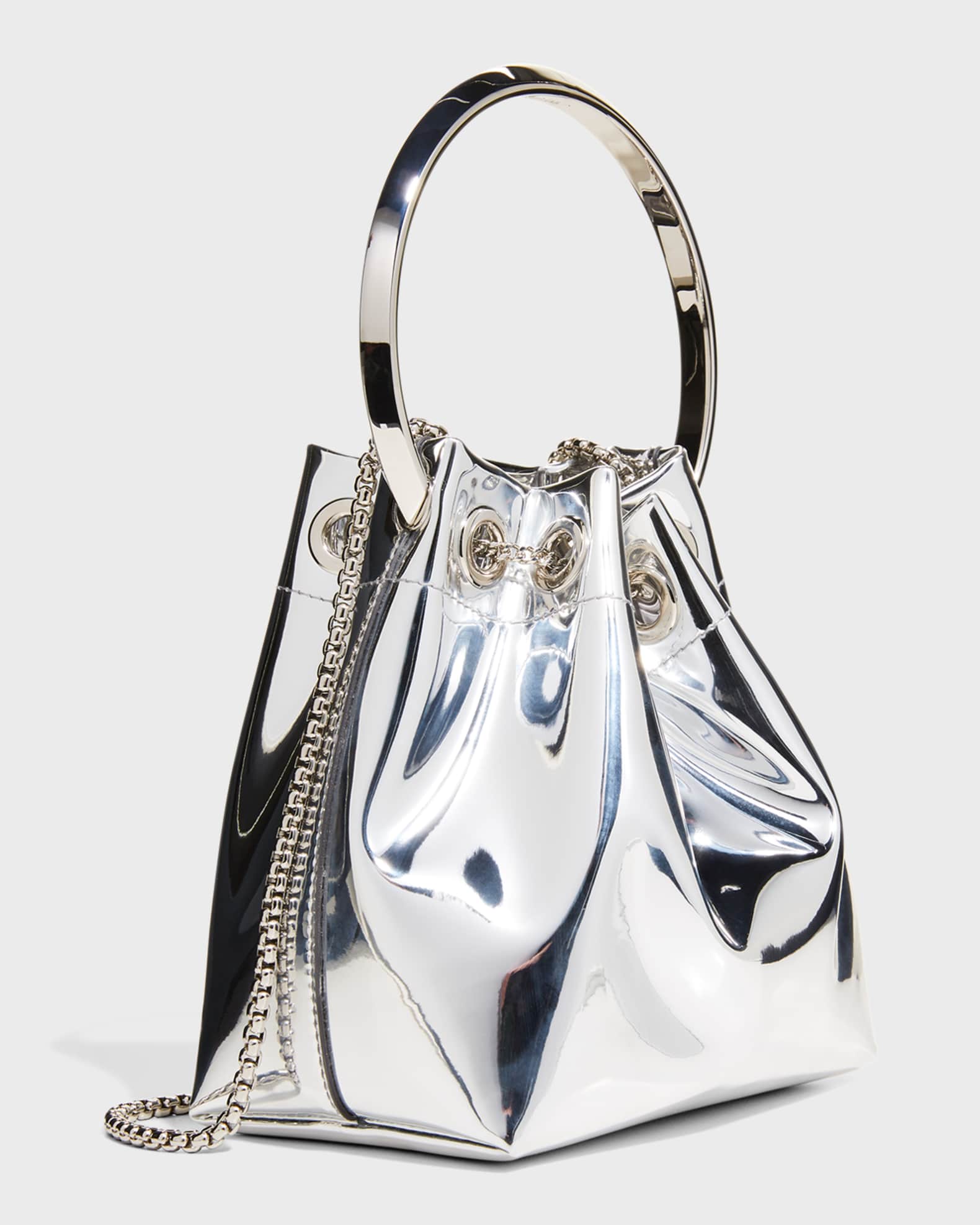 Bon Bon Mirror Fabric with Metal Handle | Neiman Marcus