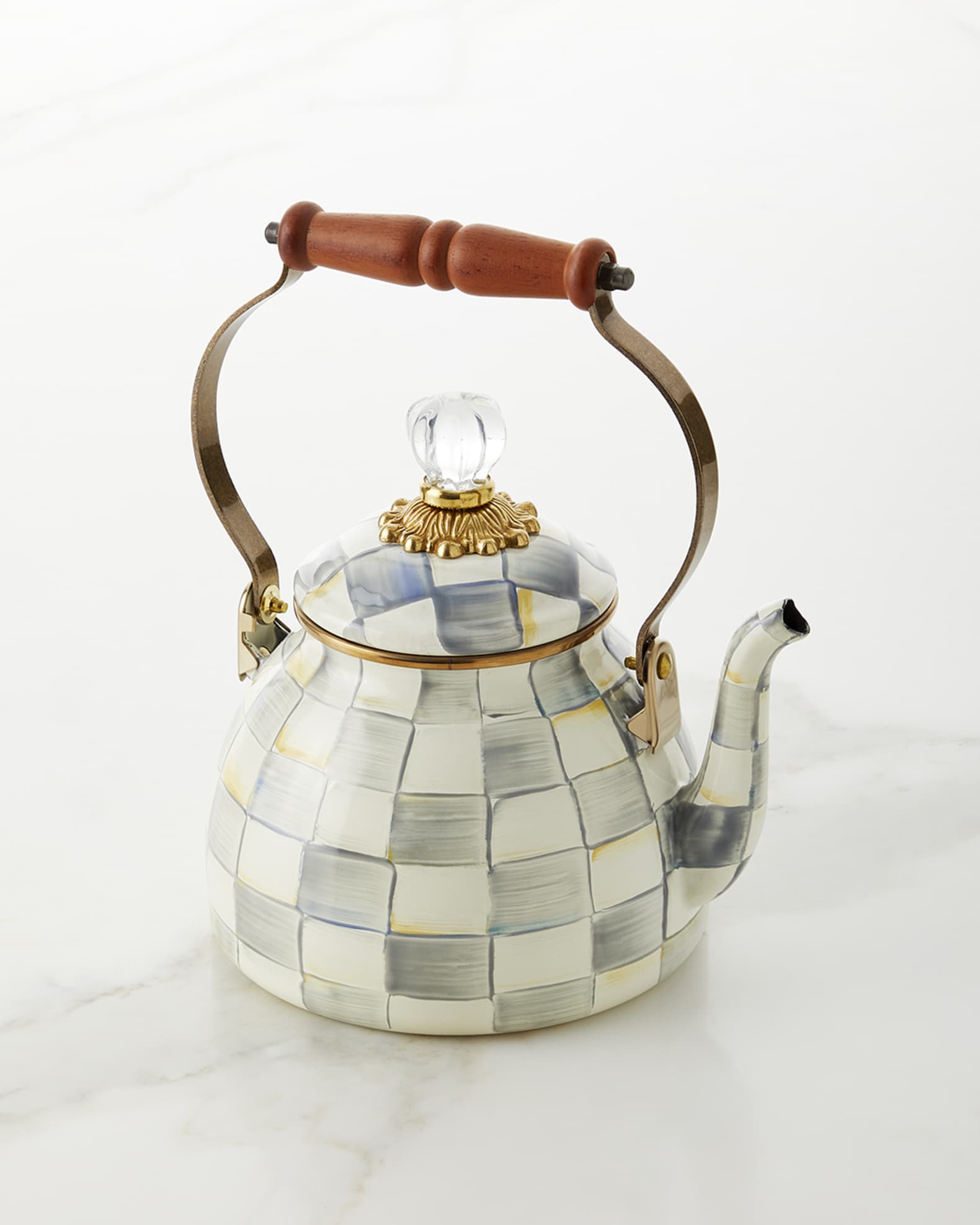 Mackenzie-Childs Whistling Courtly Check Tea Kettle