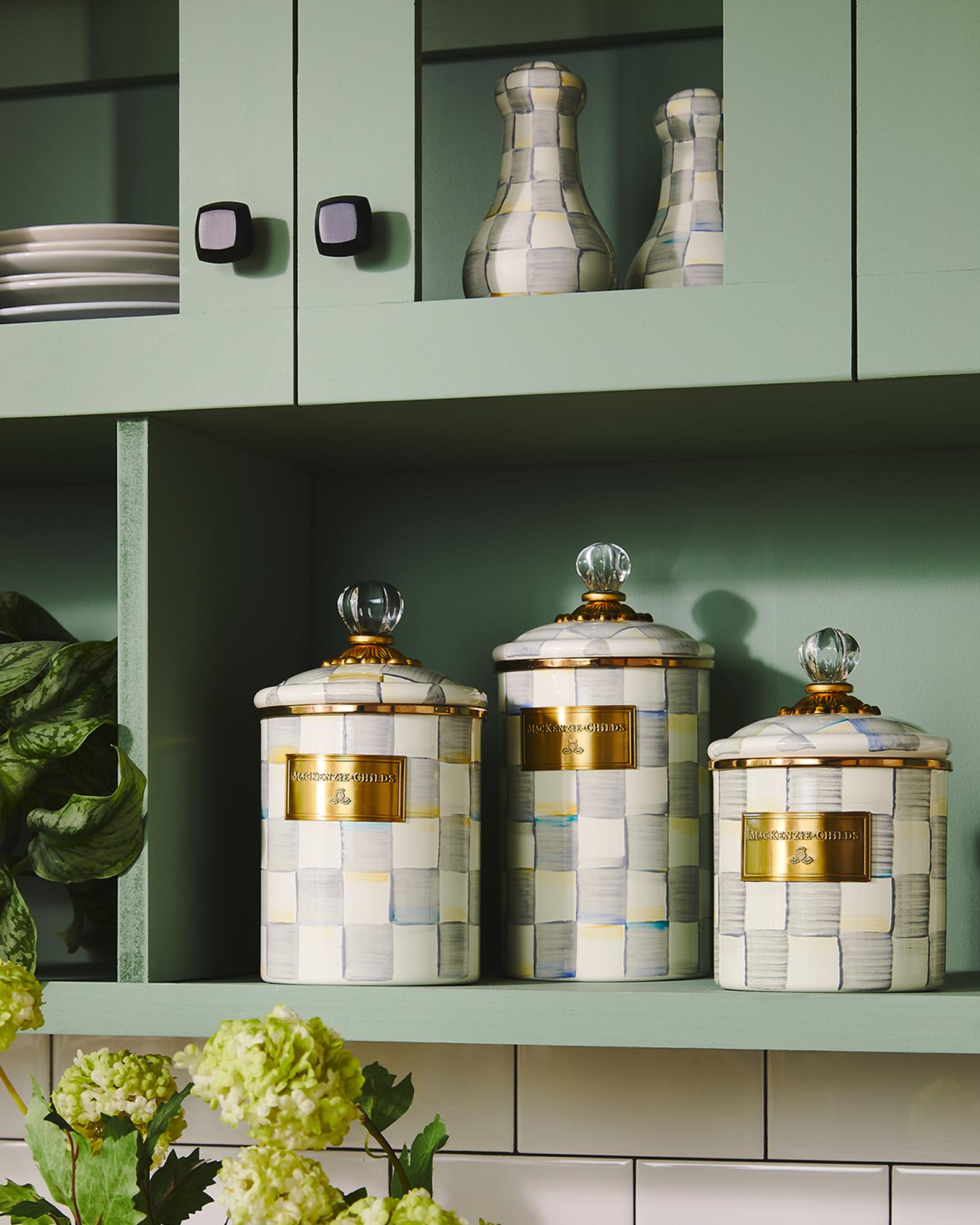 MacKenzie-Childs Sterling Check Large Canister | Neiman Marcus