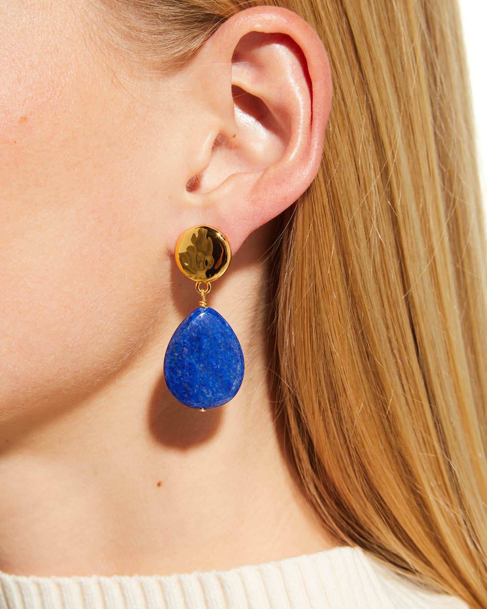 Lapis Teardrop Earrings 1