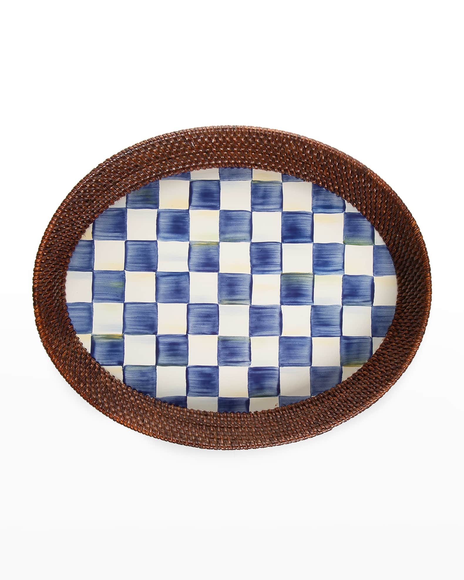 Royal Check Rattan Trays Neiman Marcus