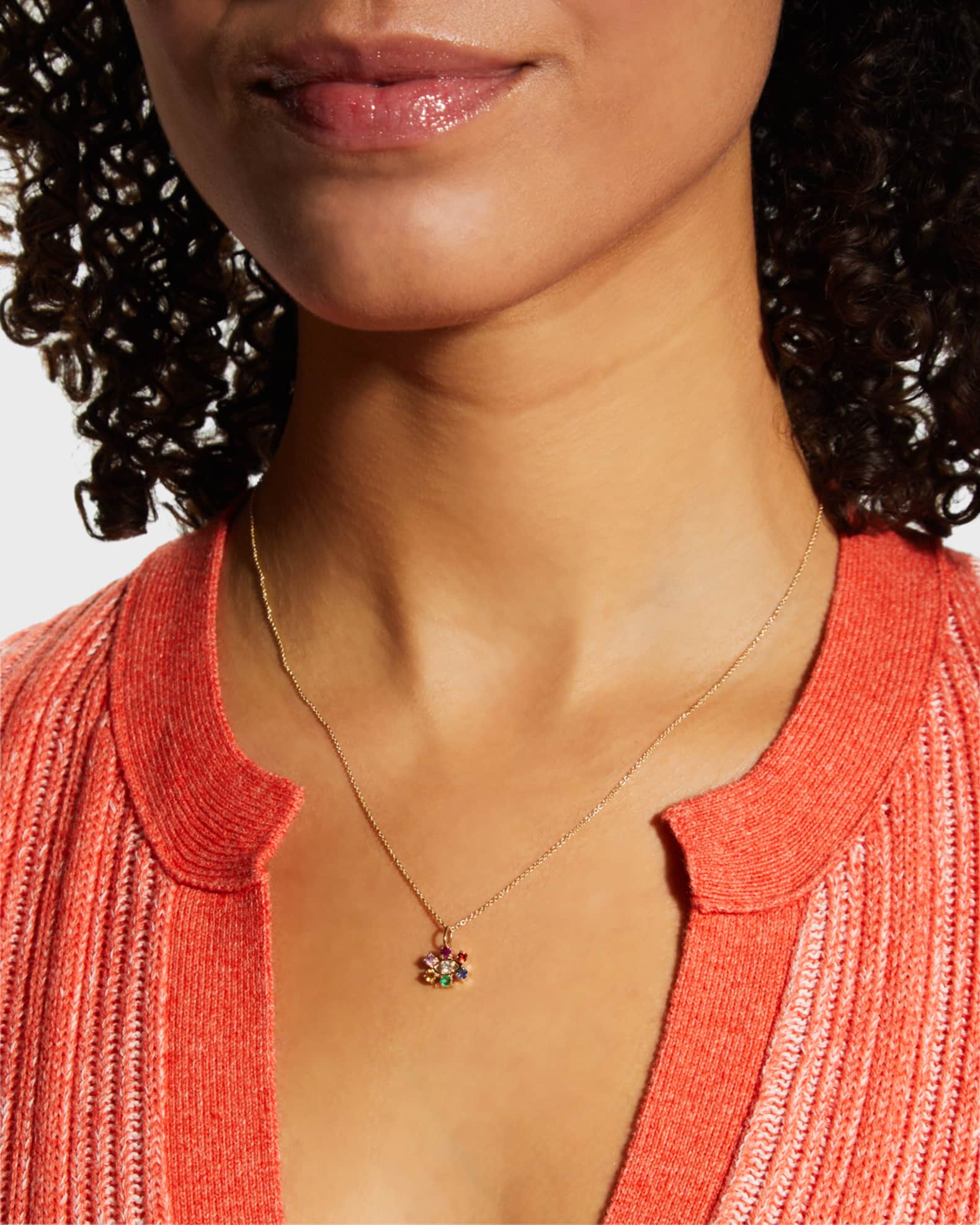 Prong-Set Rainbow Eyes Necklace 1