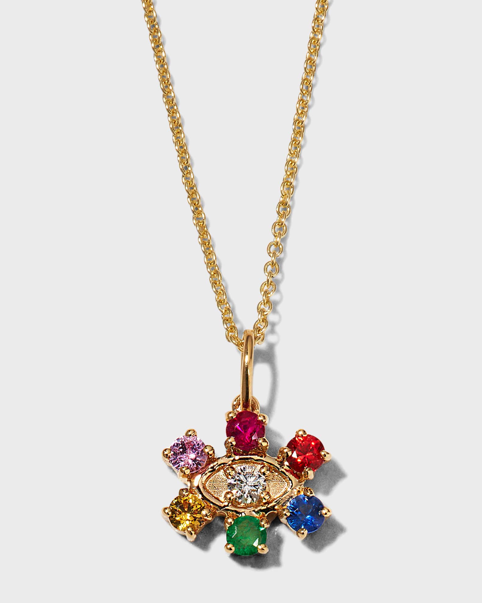 Prong-Set Rainbow Eyes Necklace 0