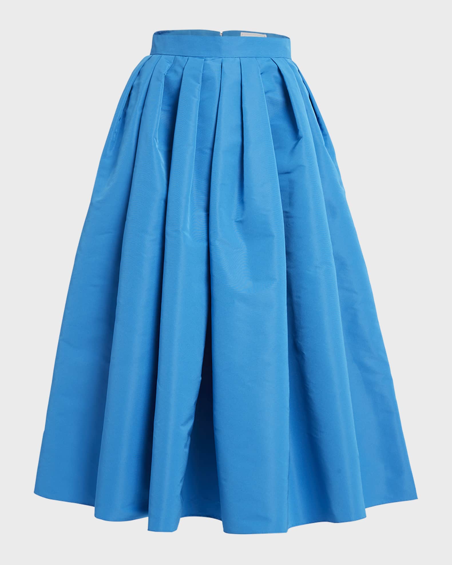Alexander McQueen Pleated Polyfaille Circle Midi Skirt