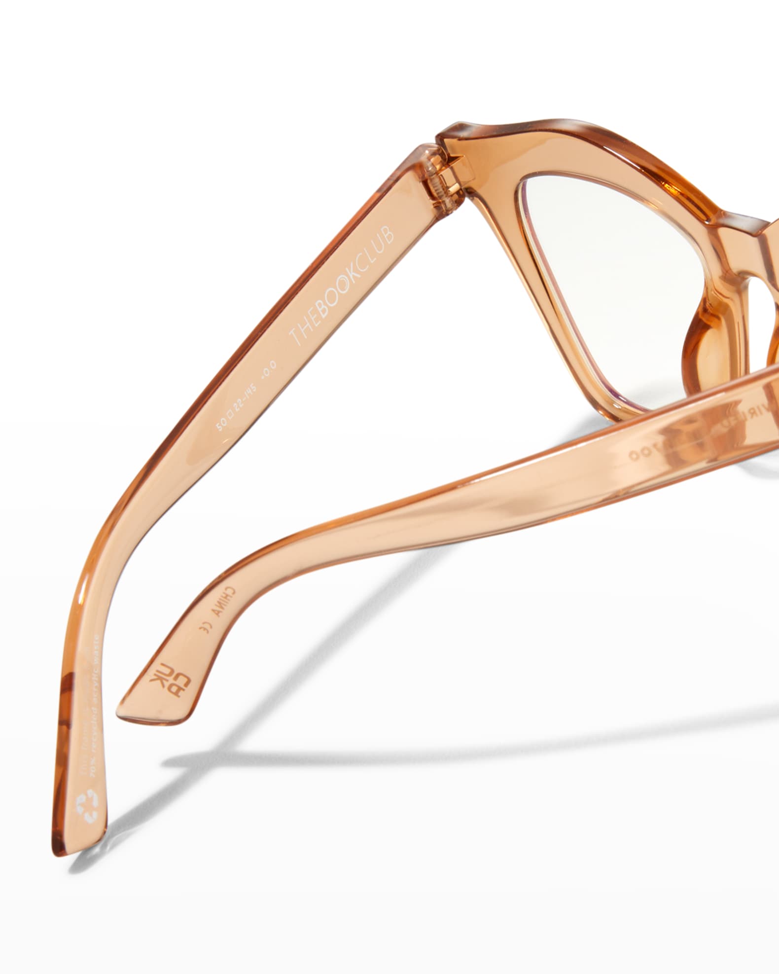 The Book Club Rave Crew Swirled Recycled Plastic CatEye Reading Glasses Neiman Marcus