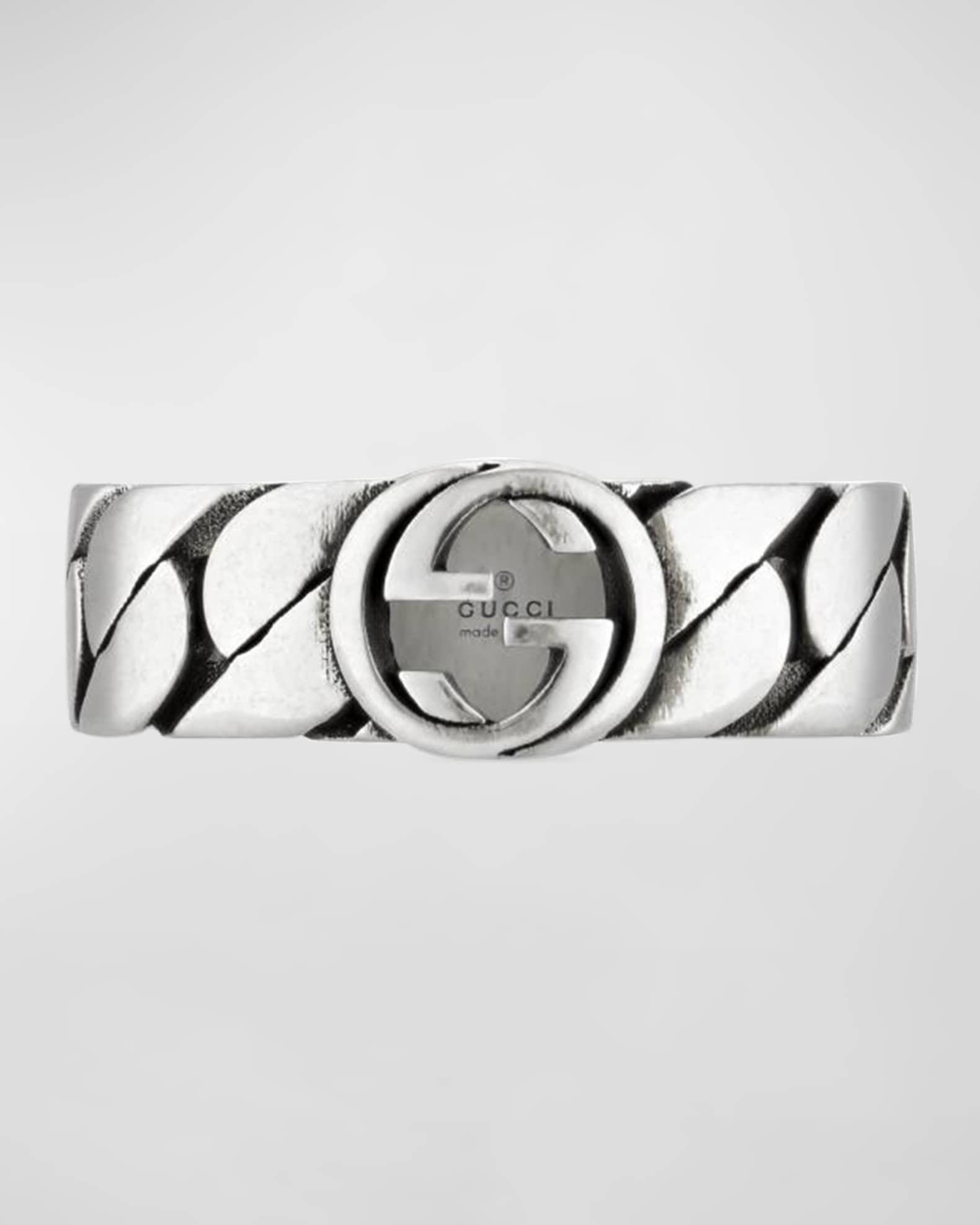 Gucci Men's Interlocking G Sterling Silver Ring Neiman Marcus