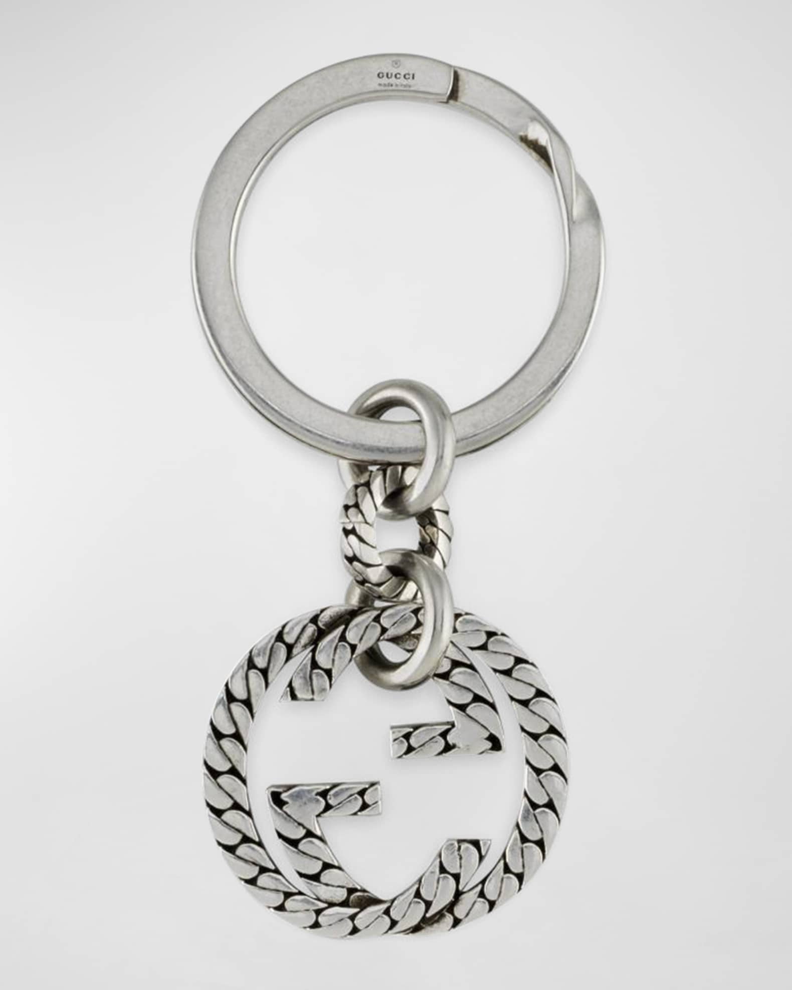 Gucci Men's Sterling Silver Interlocking GCharm Key Ring Neiman Marcus